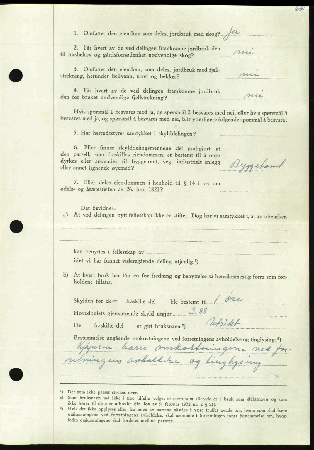 Nordmøre sorenskriveri, AV/SAT-A-4132/1/2/2Ca: Pantebok nr. A110, 1948-1949, Dagboknr: 319/1949