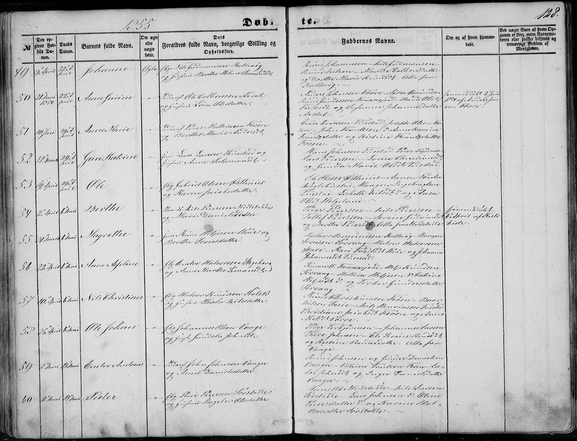 Avaldsnes sokneprestkontor, AV/SAST-A -101851/H/Ha/Haa/L0008: Ministerialbok nr. A 8, 1847-1857, s. 128