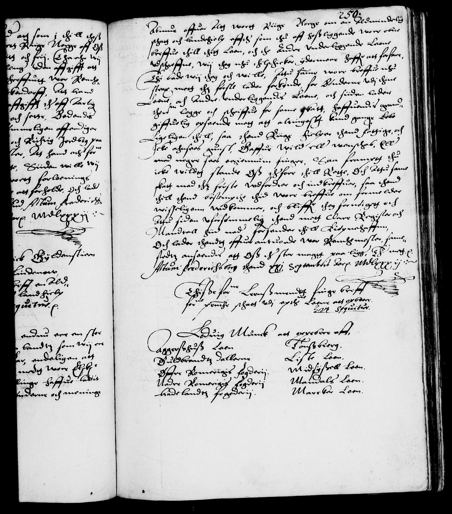 Danske Kanselli 1572-1799, AV/RA-EA-3023/F/Fc/Fca/Fcab/L0001: Norske tegnelser (mikrofilm), 1572-1588, s. 250a