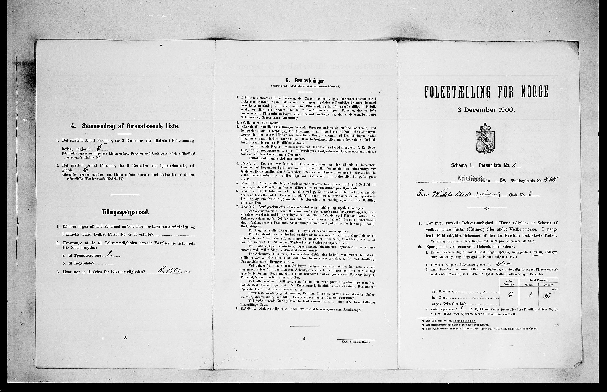 SAO, Folketelling 1900 for 0301 Kristiania kjøpstad, 1900, s. 897