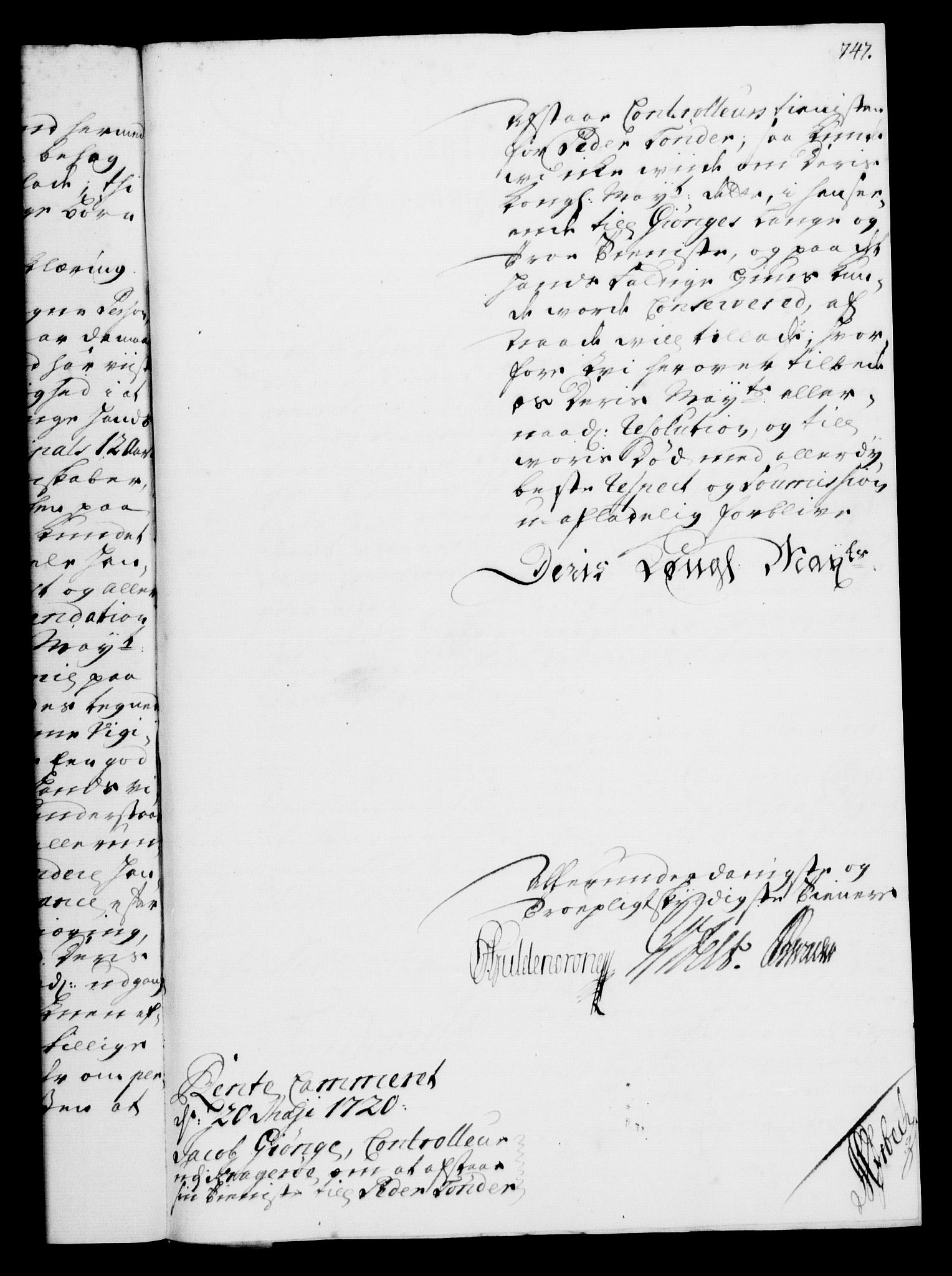 Rentekammeret, Kammerkanselliet, RA/EA-3111/G/Gf/Gfa/L0002: Norsk relasjons- og resolusjonsprotokoll (merket RK 52.2), 1720, s. 720