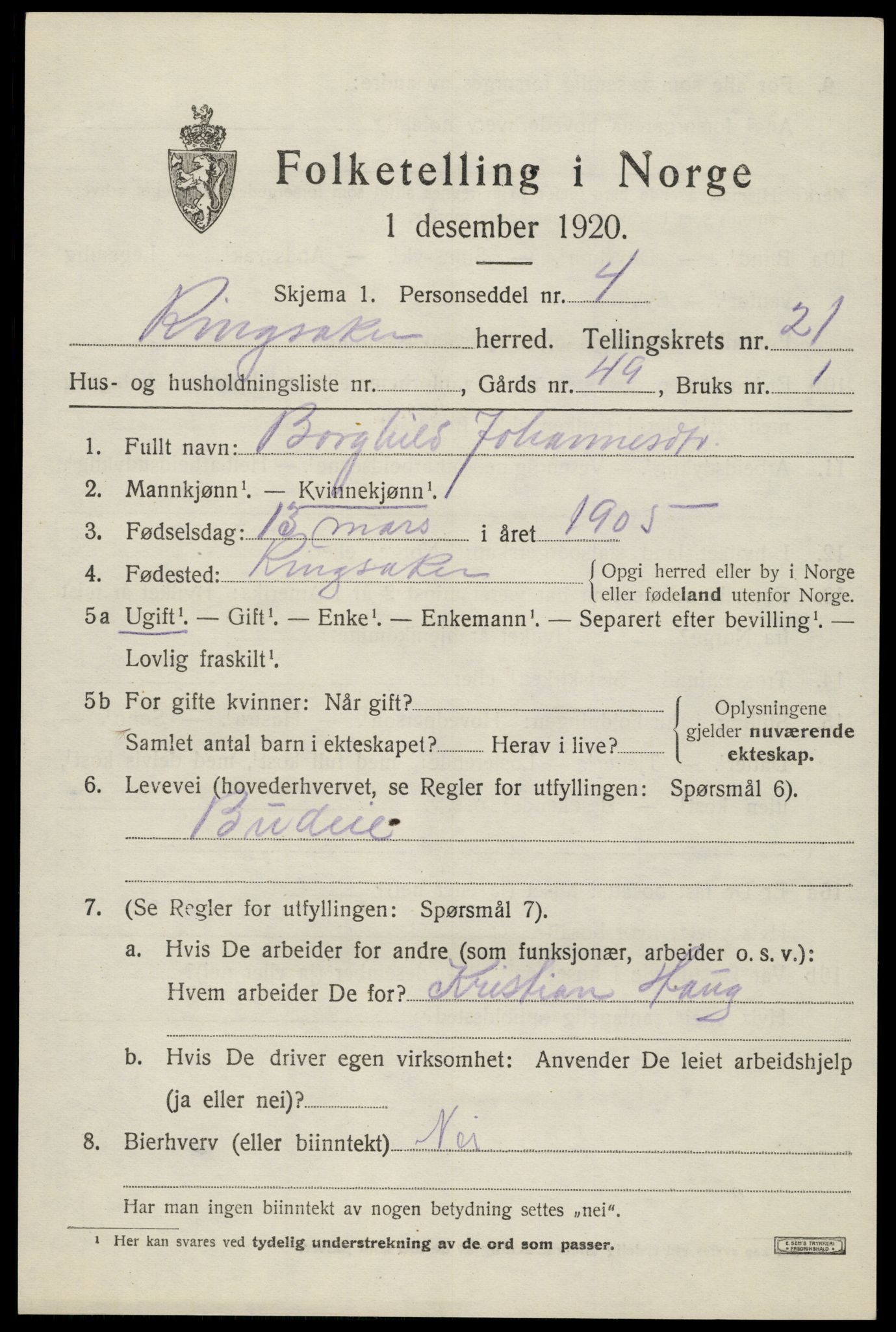 SAH, Folketelling 1920 for 0412 Ringsaker herred, 1920, s. 29616