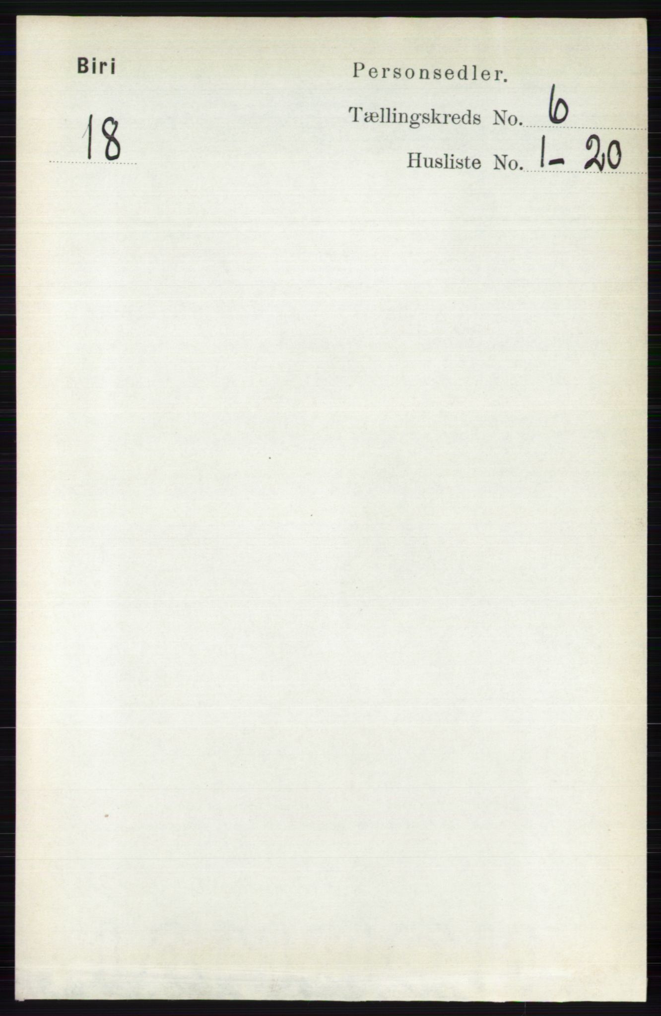 RA, Folketelling 1891 for 0525 Biri herred, 1891, s. 2133
