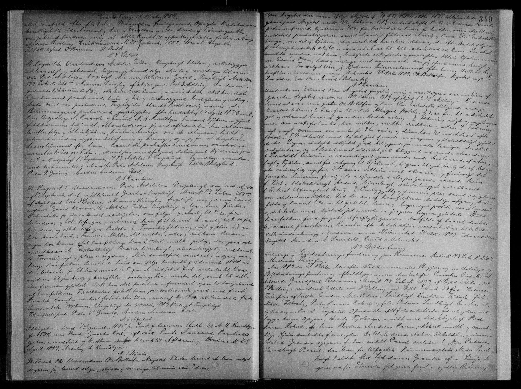 Nordmøre sorenskriveri, SAT/A-4132/1/2/2Ca/L0036: Pantebok nr. 26II, 1887-1892, s. 349