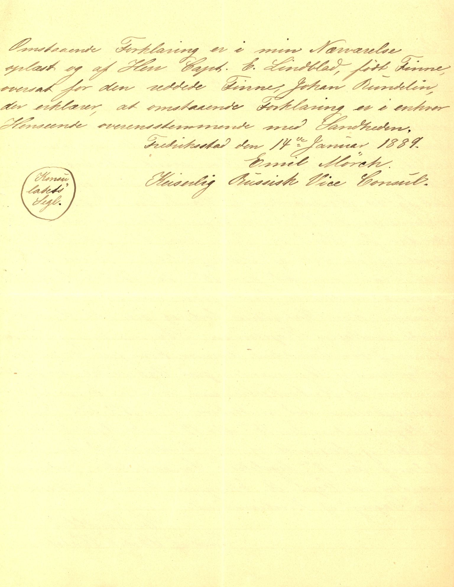 Pa 63 - Østlandske skibsassuranceforening, VEMU/A-1079/G/Ga/L0023/0002: Havaridokumenter / Flora, Frank, Freidig, Sophie, Wilhelmine, 1888, s. 11