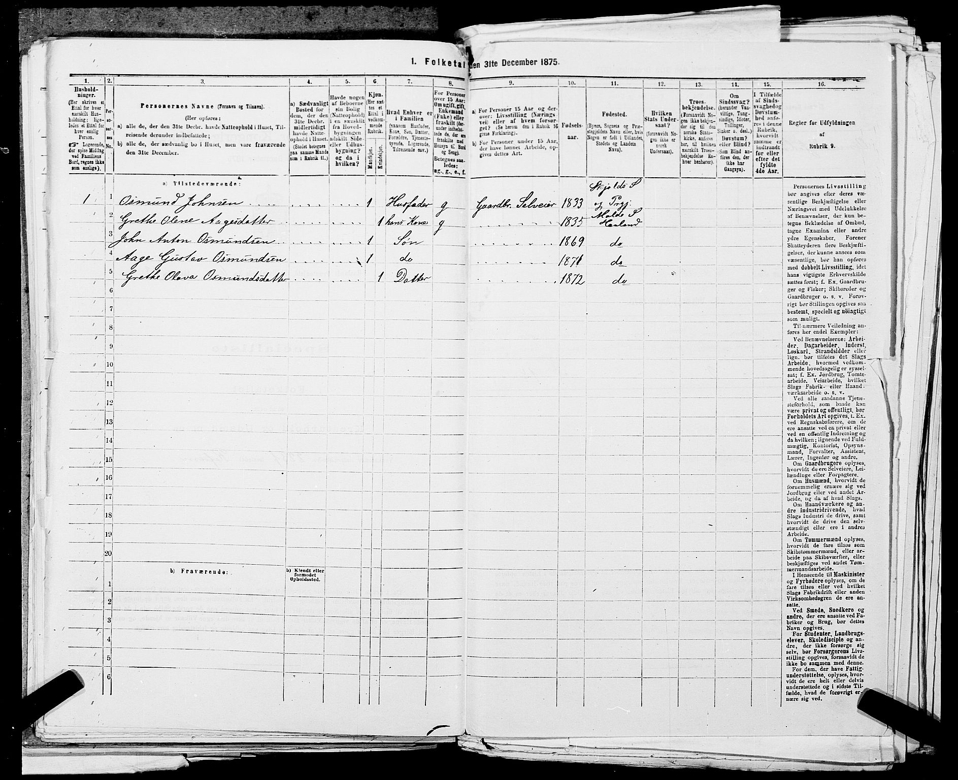 SAST, Folketelling 1875 for 1124P Håland prestegjeld, 1875, s. 1002