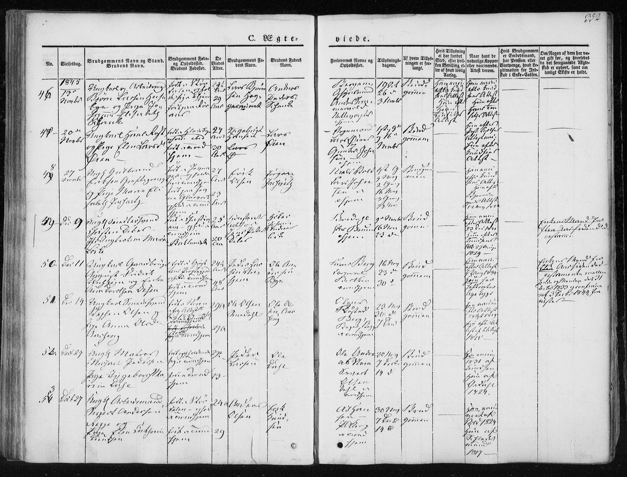 Ministerialprotokoller, klokkerbøker og fødselsregistre - Sør-Trøndelag, SAT/A-1456/601/L0049: Ministerialbok nr. 601A17, 1839-1847, s. 352