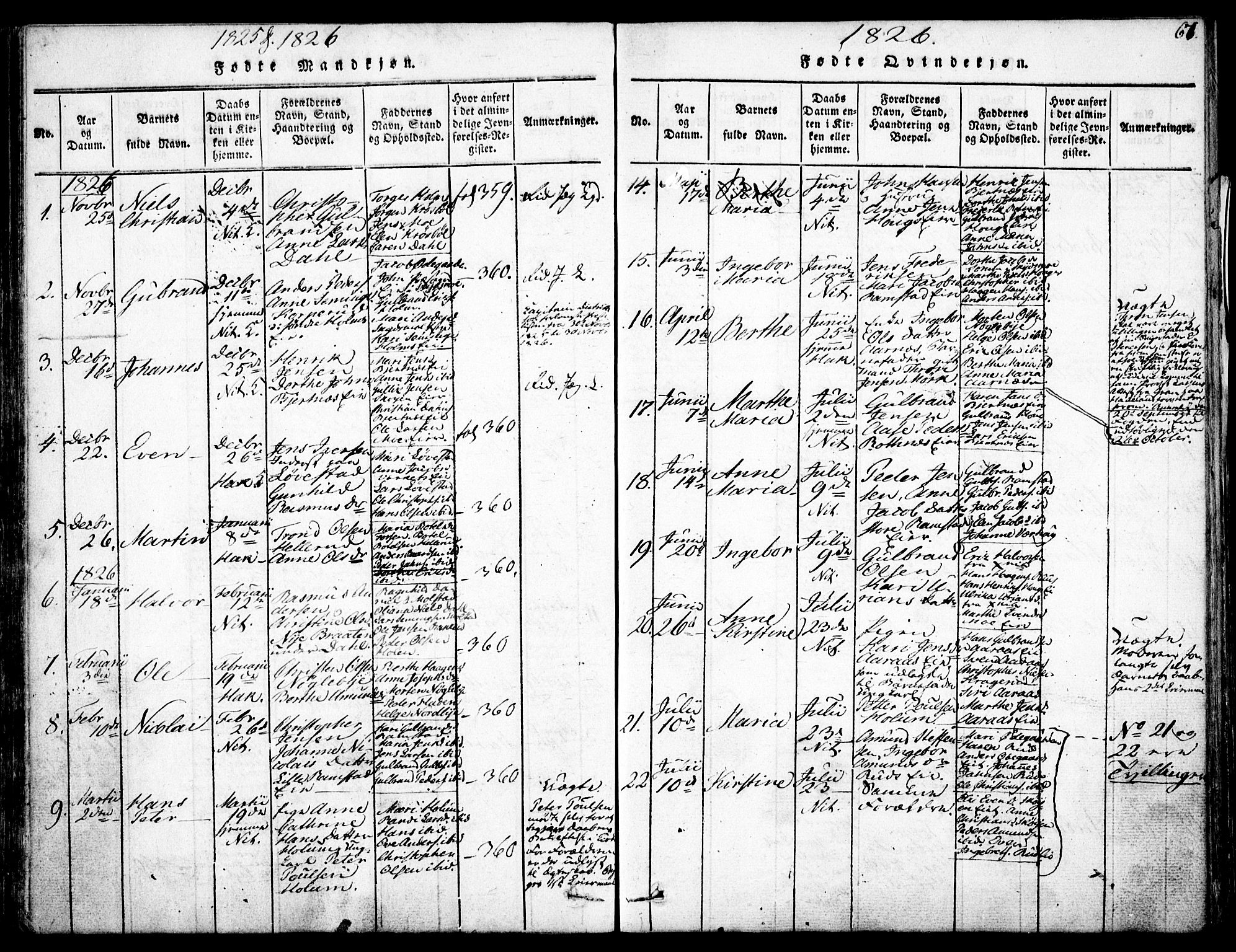 Nittedal prestekontor Kirkebøker, AV/SAO-A-10365a/F/Fa/L0003: Ministerialbok nr. I 3, 1814-1836, s. 67