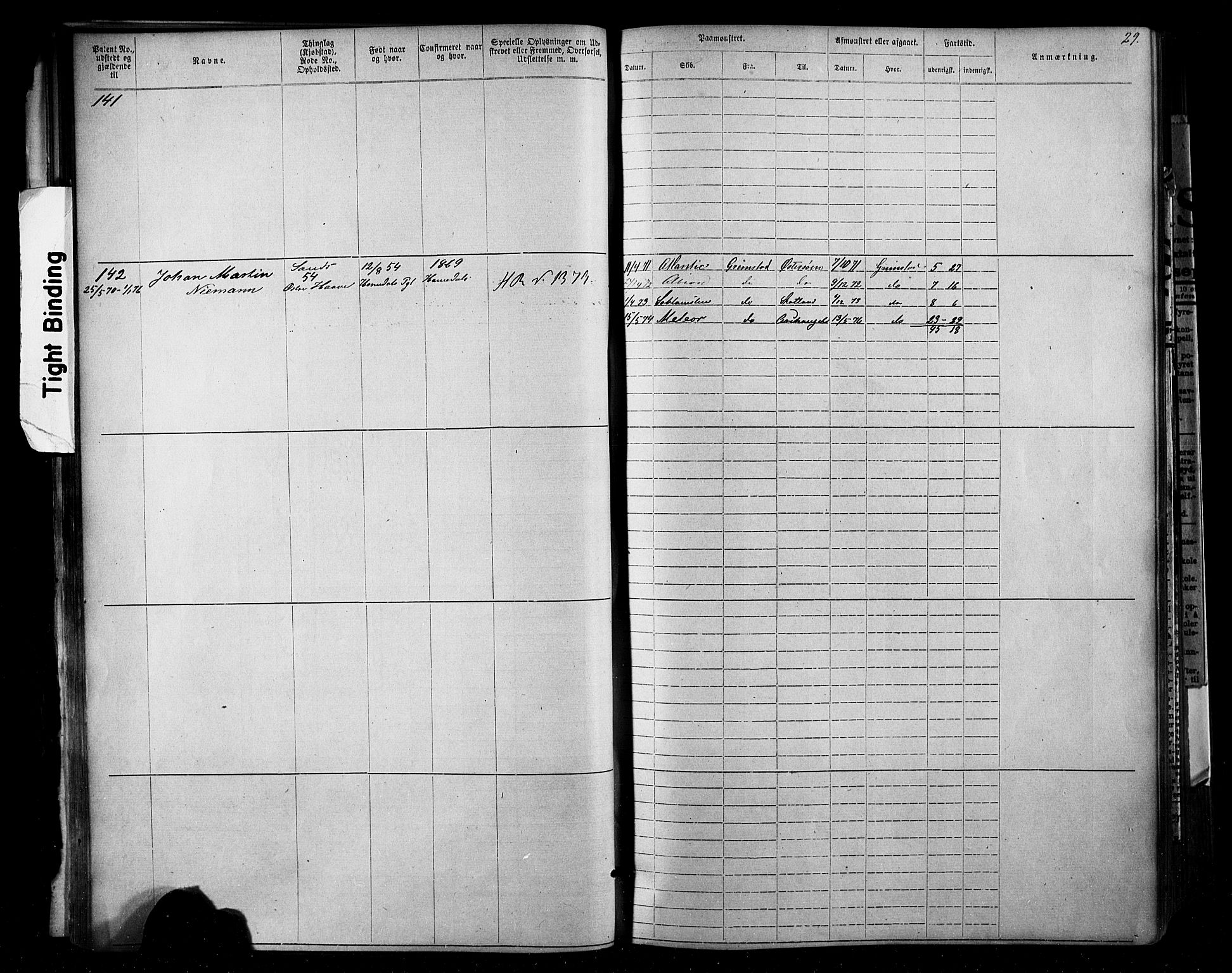 Lillesand mønstringskrets, AV/SAK-2031-0014/F/Fa/L0002: Annotasjonsrulle nr 1-1910 med register, W-8, 1868-1891, s. 46