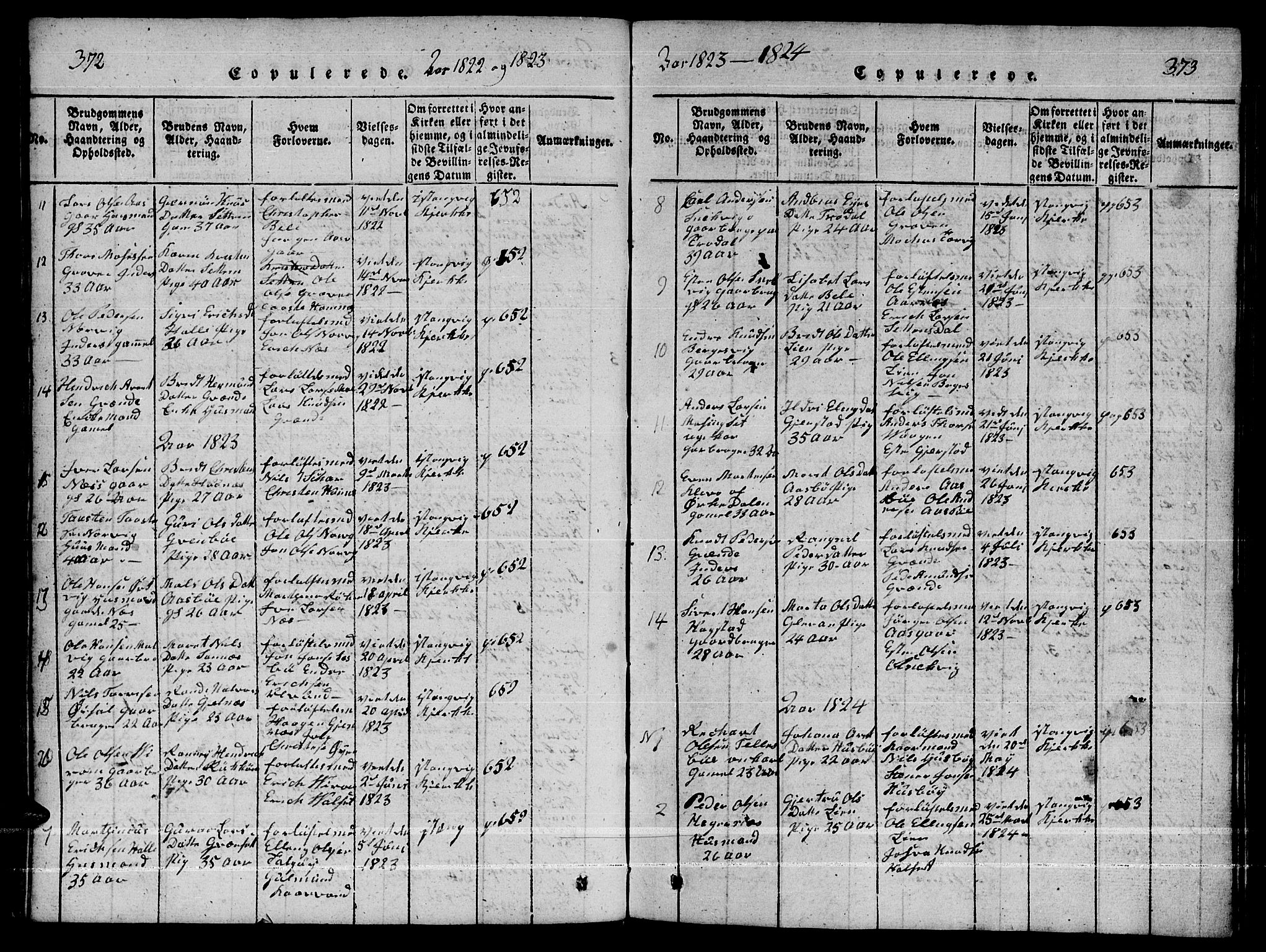 Ministerialprotokoller, klokkerbøker og fødselsregistre - Møre og Romsdal, AV/SAT-A-1454/592/L1031: Klokkerbok nr. 592C01, 1820-1833, s. 372-373