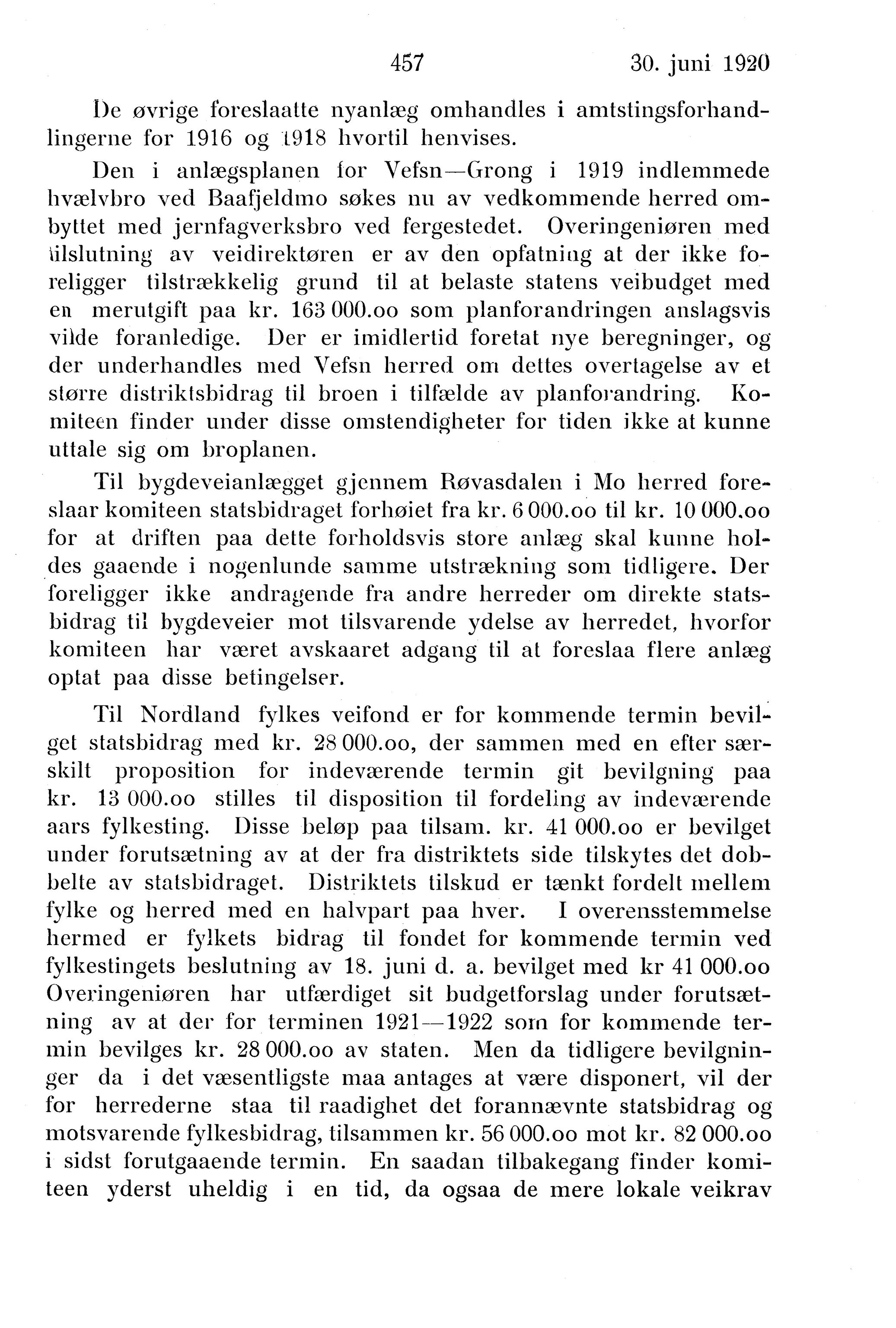 Nordland Fylkeskommune. Fylkestinget, AIN/NFK-17/176/A/Ac/L0043: Fylkestingsforhandlinger 1920, 1920