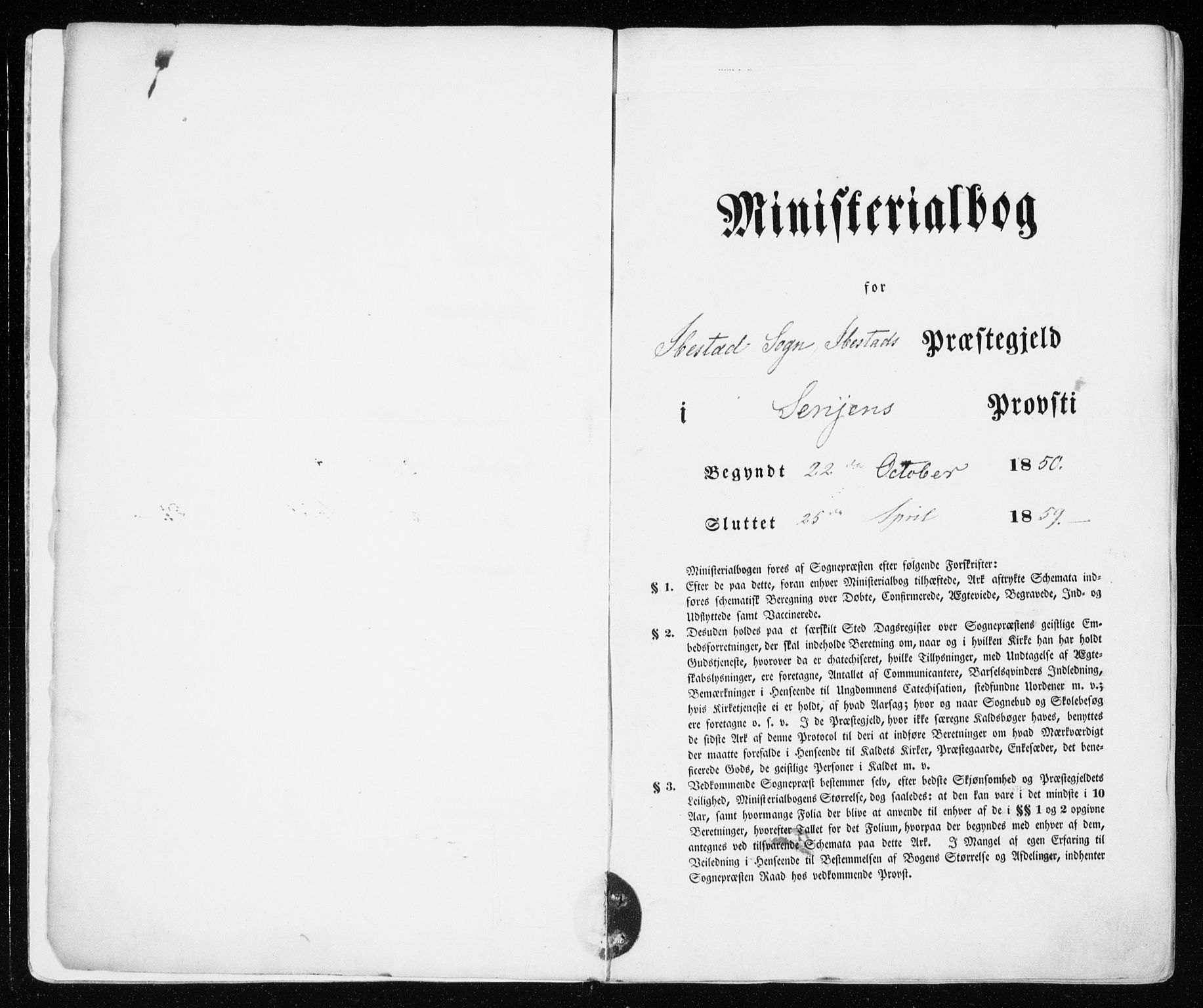 Ibestad sokneprestembete, SATØ/S-0077/H/Ha/Haa/L0008kirke: Ministerialbok nr. 8, 1850-1859