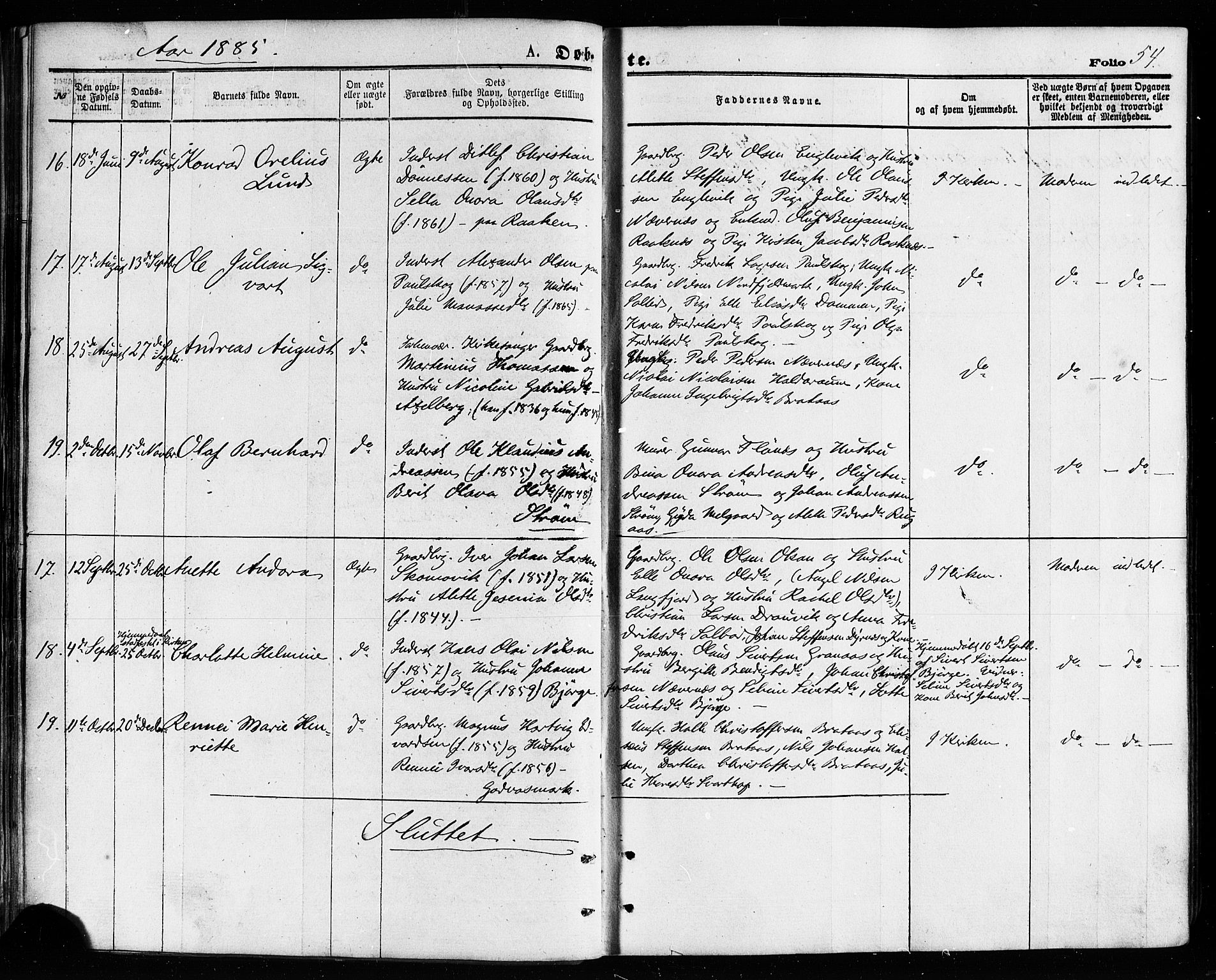 Ministerialprotokoller, klokkerbøker og fødselsregistre - Nordland, AV/SAT-A-1459/814/L0225: Ministerialbok nr. 814A06, 1875-1885, s. 54