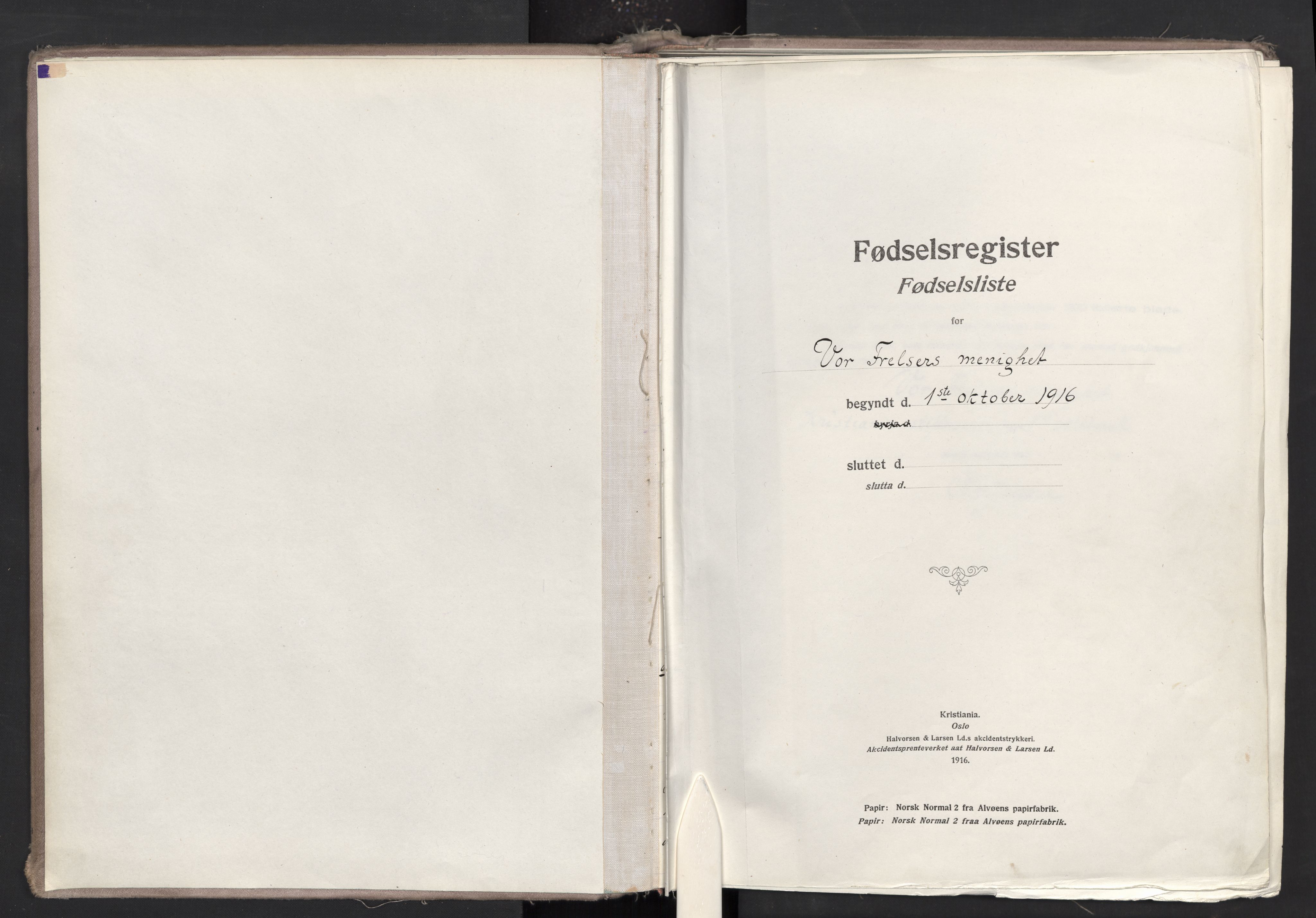 Oslo domkirke Kirkebøker, SAO/A-10752/J/Ja/L0001: Fødselsregister nr. 1, 1916-1941