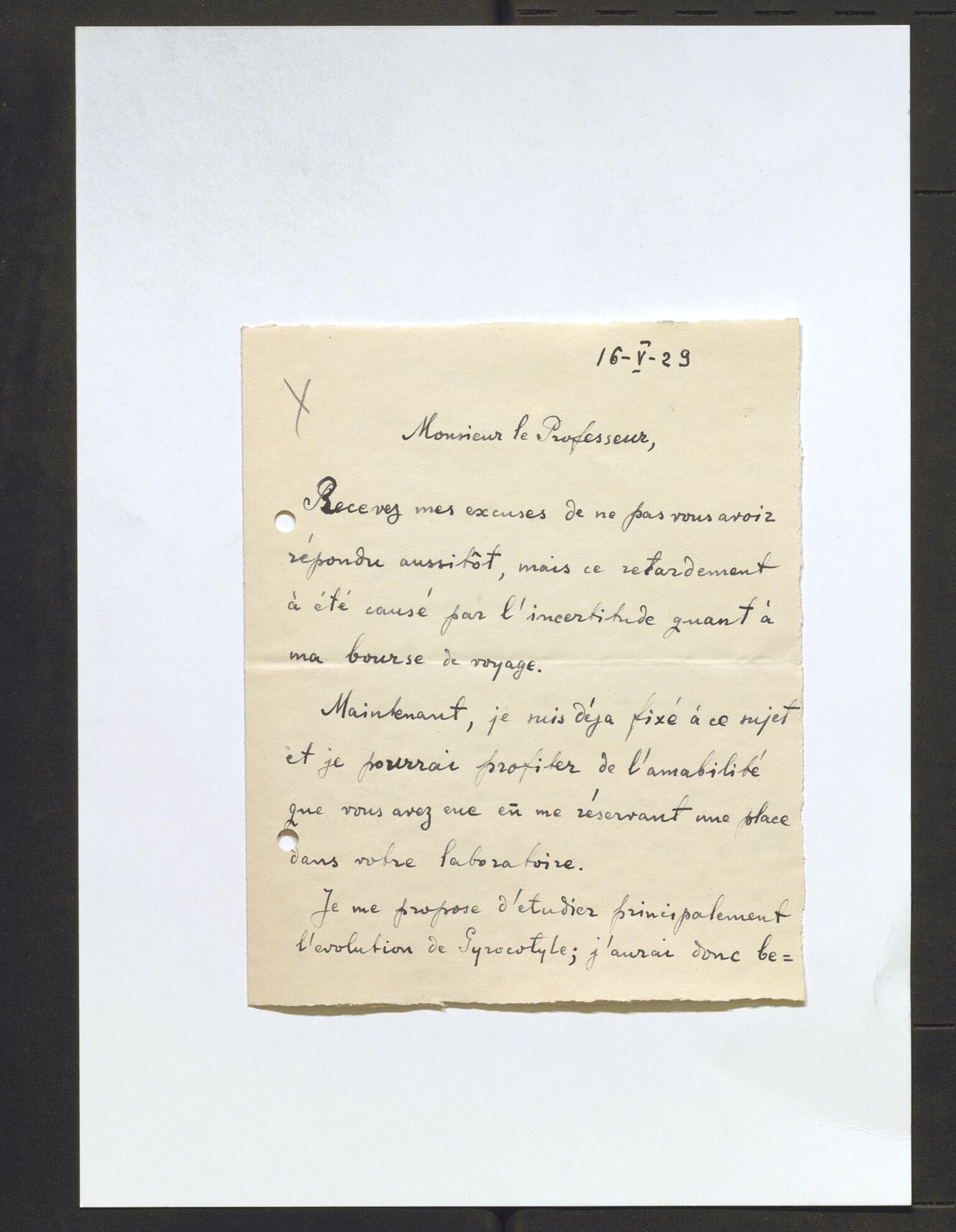 Bergens Museum, AV/SAB-A-17301/13/D/L0002: Korrespondanse , 1928-1940, s. 230
