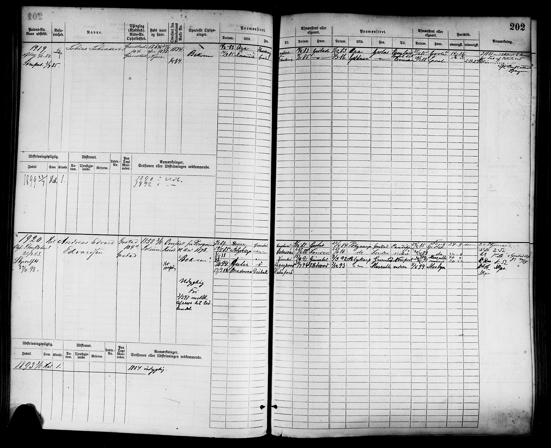 Grimstad mønstringskrets, AV/SAK-2031-0013/F/Fb/L0003: Hovedrulle nr 1517-2276, F-6, 1877-1888, s. 210