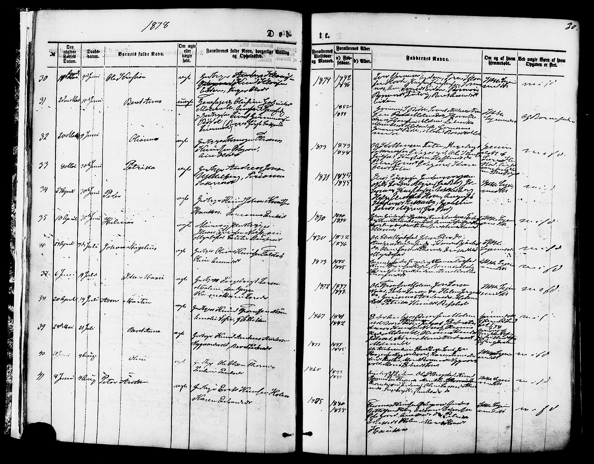 Ministerialprotokoller, klokkerbøker og fødselsregistre - Møre og Romsdal, AV/SAT-A-1454/565/L0749: Ministerialbok nr. 565A03, 1871-1886, s. 30