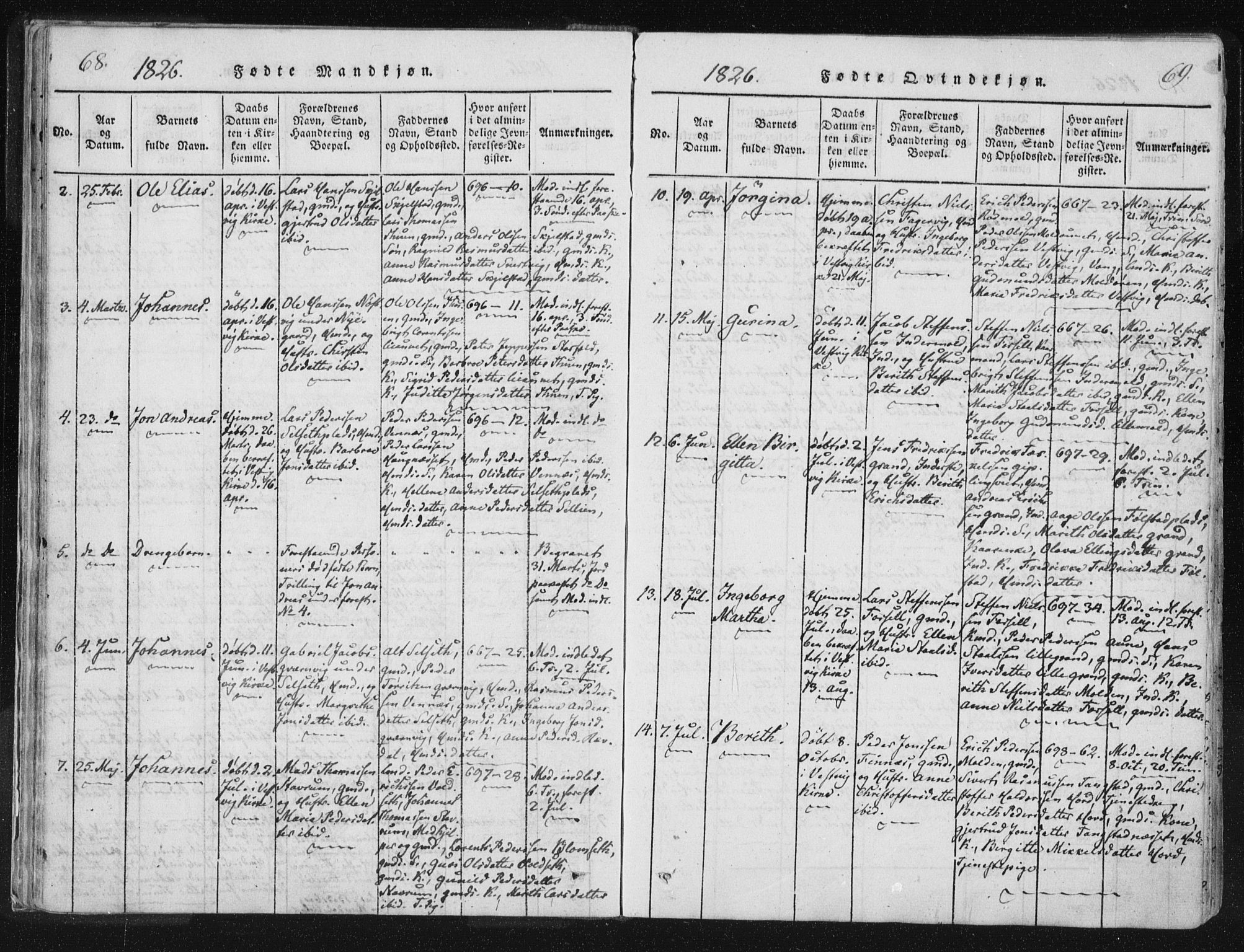 Ministerialprotokoller, klokkerbøker og fødselsregistre - Nord-Trøndelag, AV/SAT-A-1458/744/L0417: Ministerialbok nr. 744A01, 1817-1842, s. 68-69