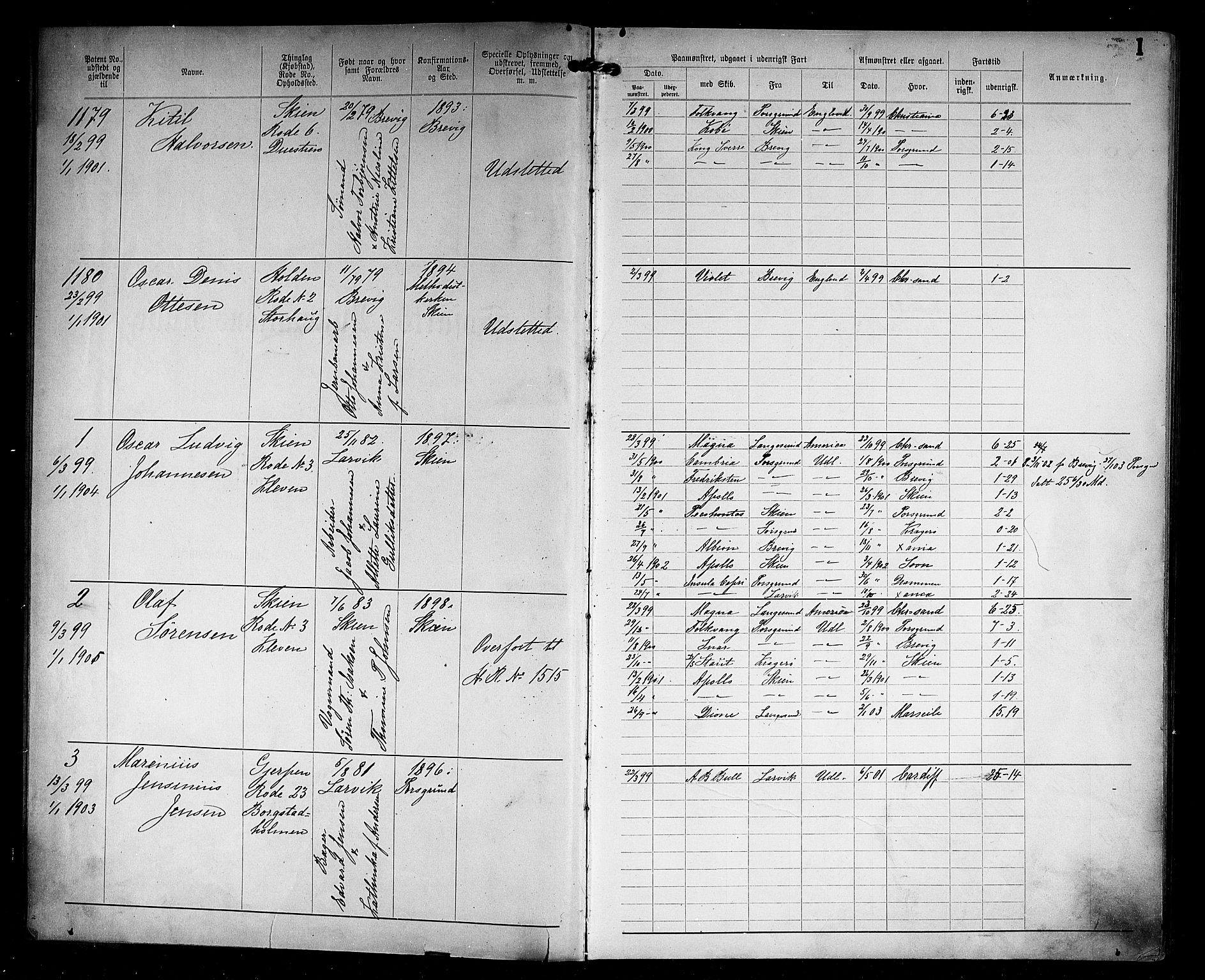 Skien innrulleringskontor, AV/SAKO-A-832/F/Fc/L0005: Annotasjonsrulle, 1899, s. 3
