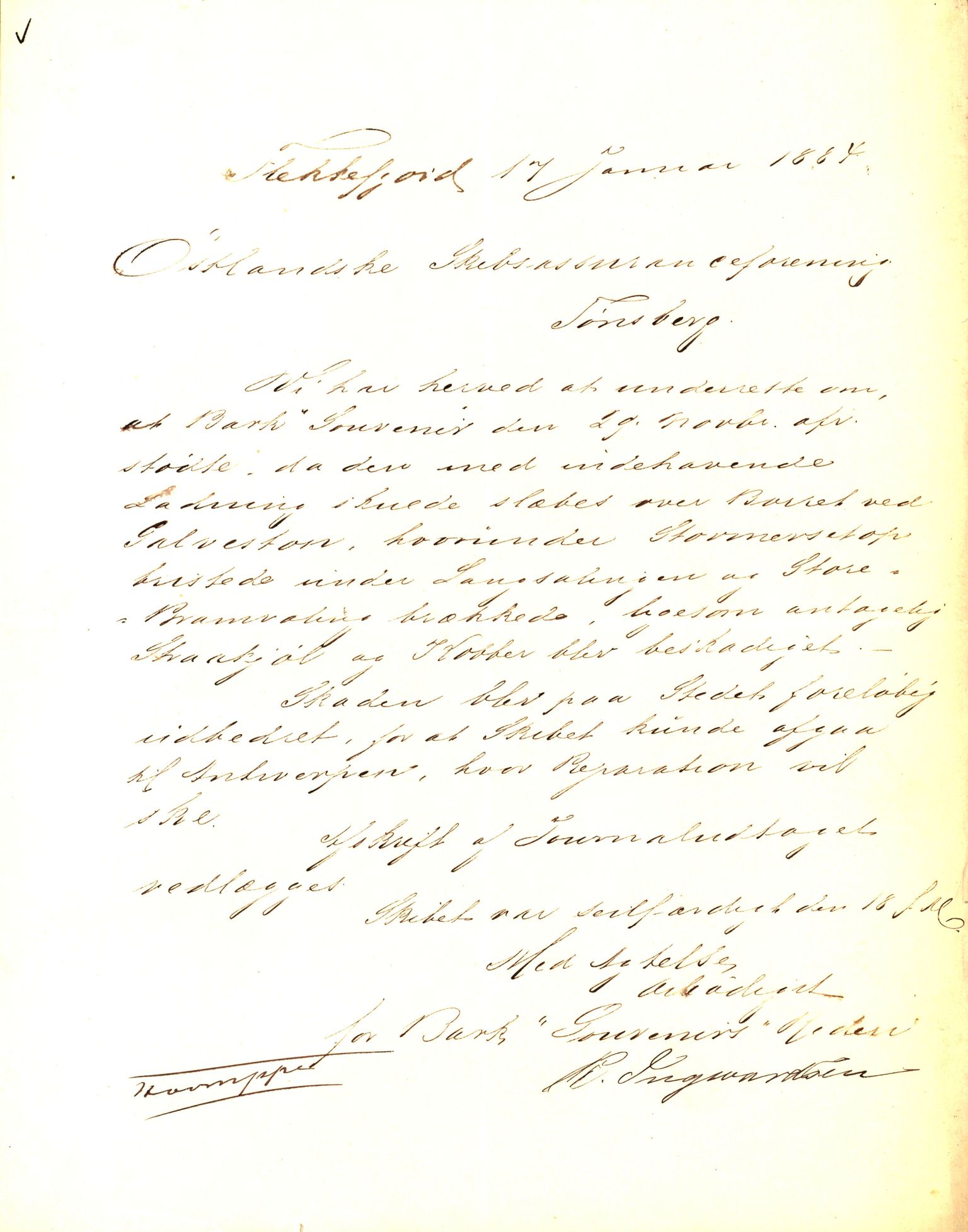 Pa 63 - Østlandske skibsassuranceforening, VEMU/A-1079/G/Ga/L0017/0002: Havaridokumenter / St. Lawrence, Frank, Souvenir, Sokrates, Augwald, 1884, s. 40