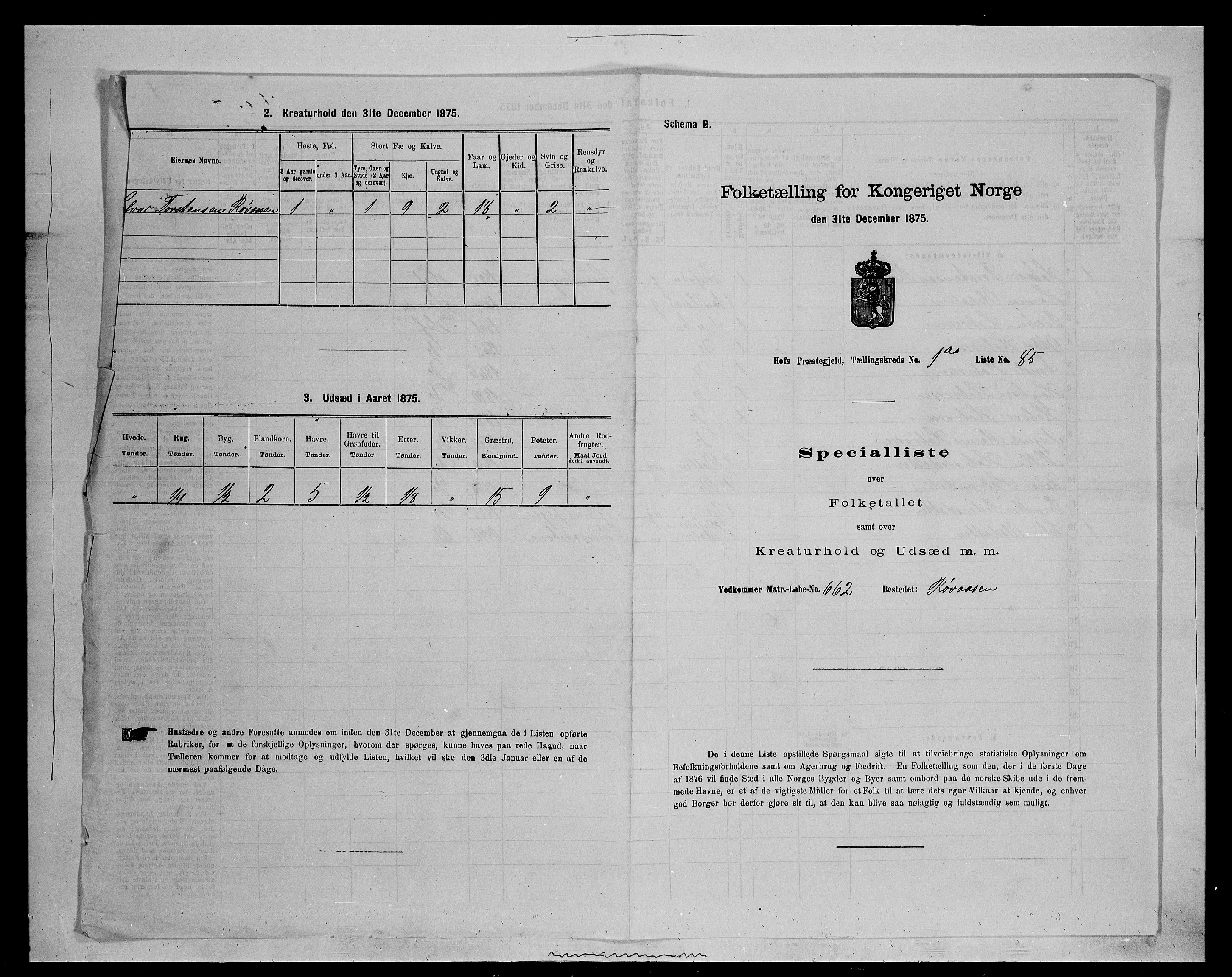 SAH, Folketelling 1875 for 0424P Hof prestegjeld, 1875, s. 178