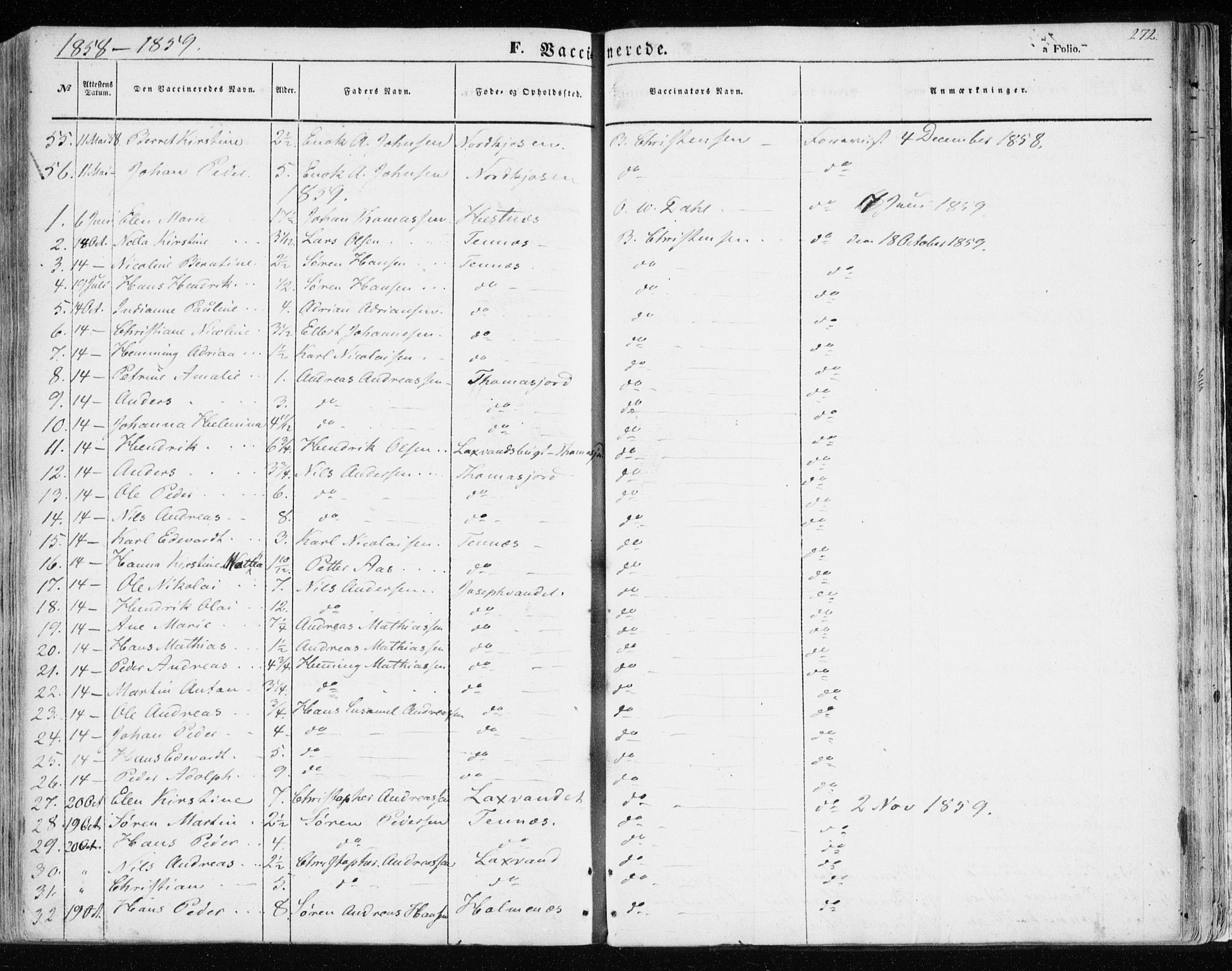 Balsfjord sokneprestembete, AV/SATØ-S-1303/G/Gaa/L0003kirke: Ministerialbok nr. 3, 1856-1870, s. 272