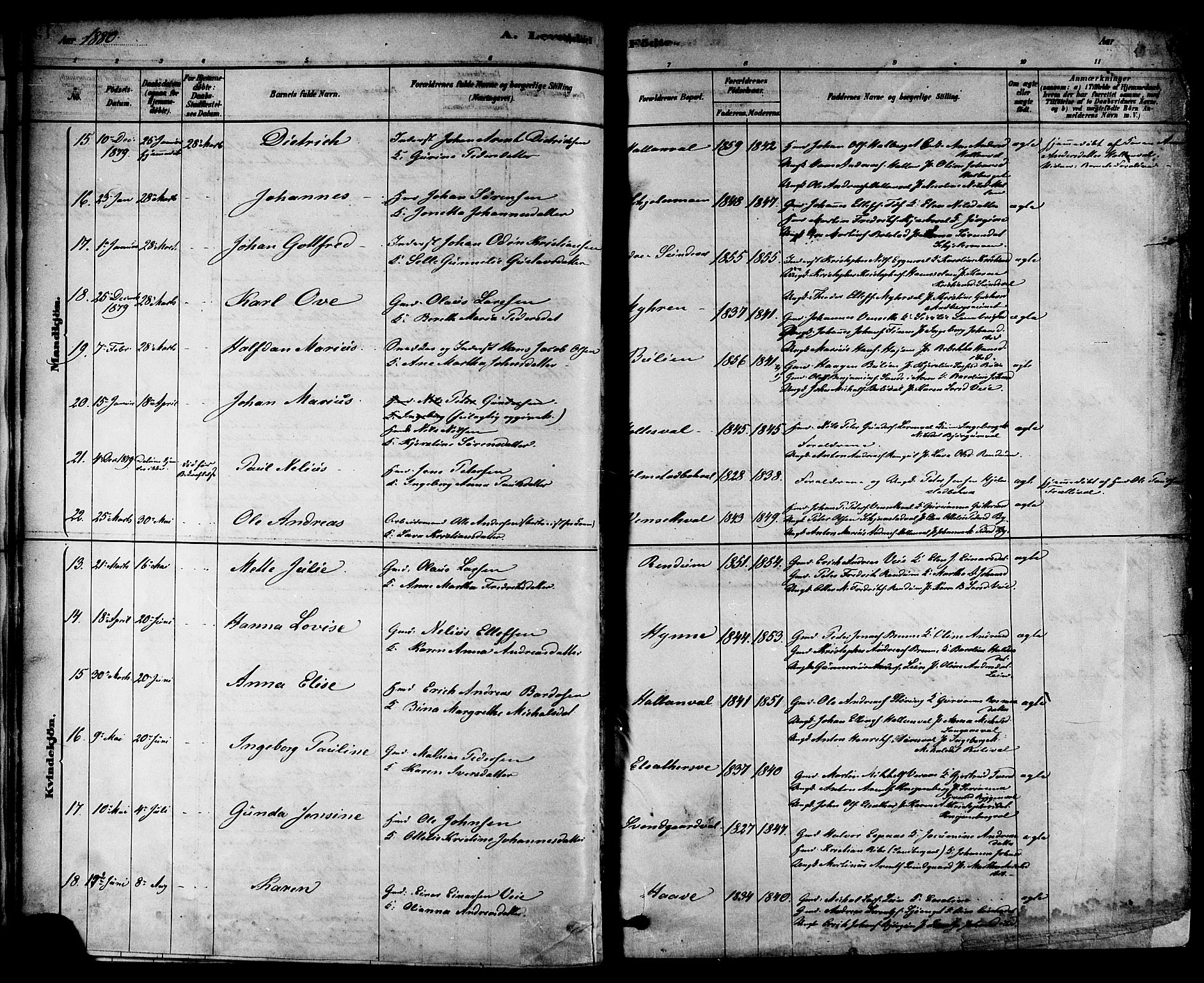Ministerialprotokoller, klokkerbøker og fødselsregistre - Nord-Trøndelag, SAT/A-1458/717/L0159: Ministerialbok nr. 717A09, 1878-1898, s. 14