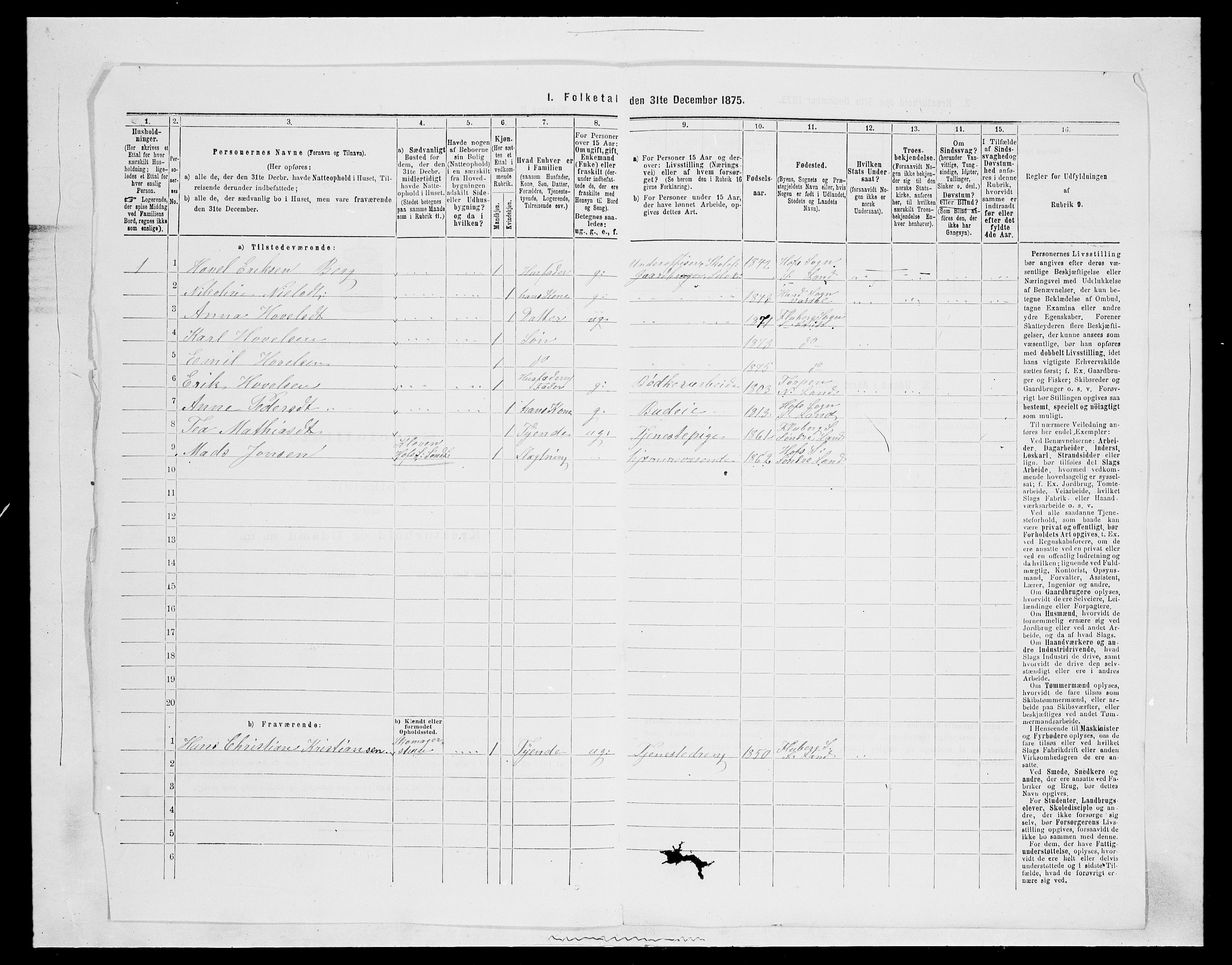 SAH, Folketelling 1875 for 0536P Søndre Land prestegjeld, 1875, s. 546