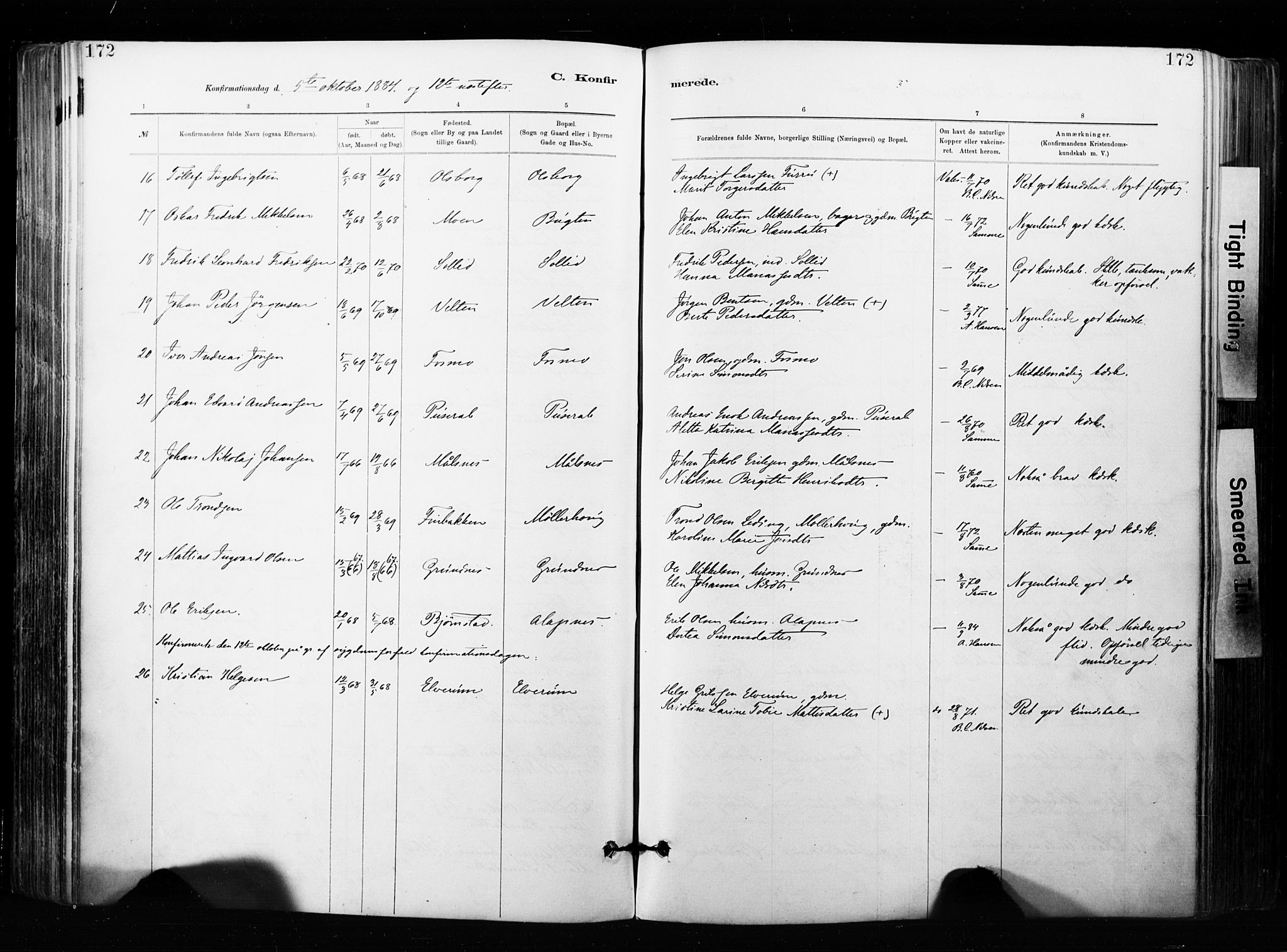 Målselv sokneprestembete, AV/SATØ-S-1311/G/Ga/Gaa/L0007kirke: Ministerialbok nr. 7, 1884-1903, s. 172