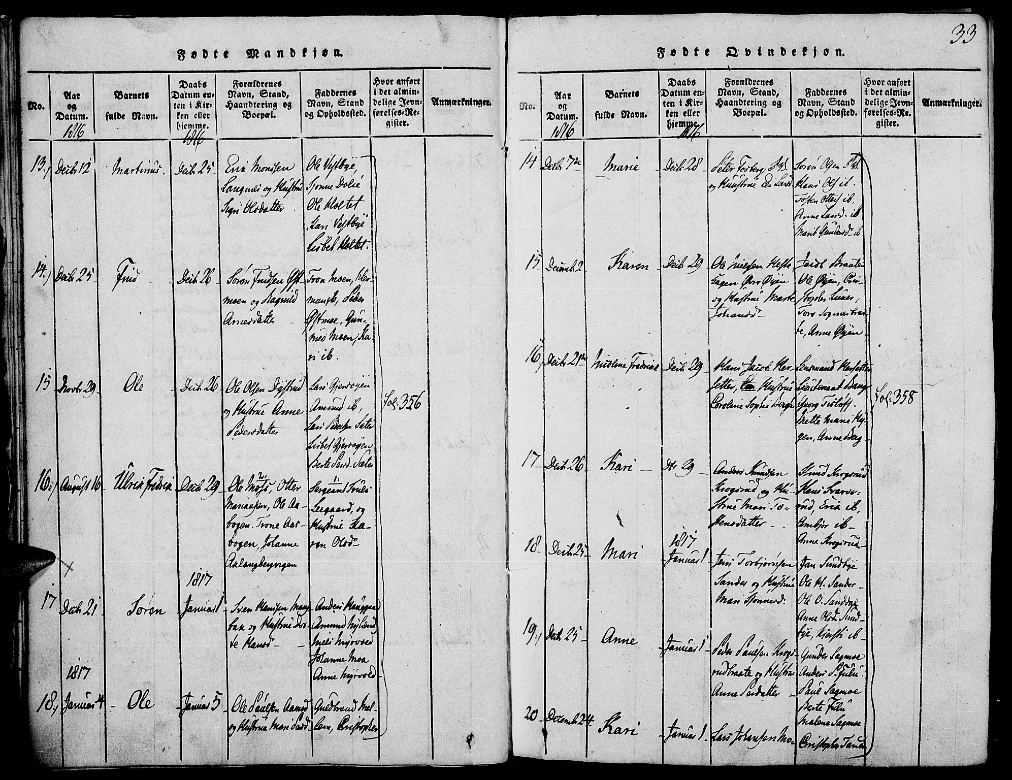 Strøm-Odalen prestekontor, SAH/PREST-028/H/Ha/Haa/L0006: Ministerialbok nr. 6, 1814-1850, s. 33