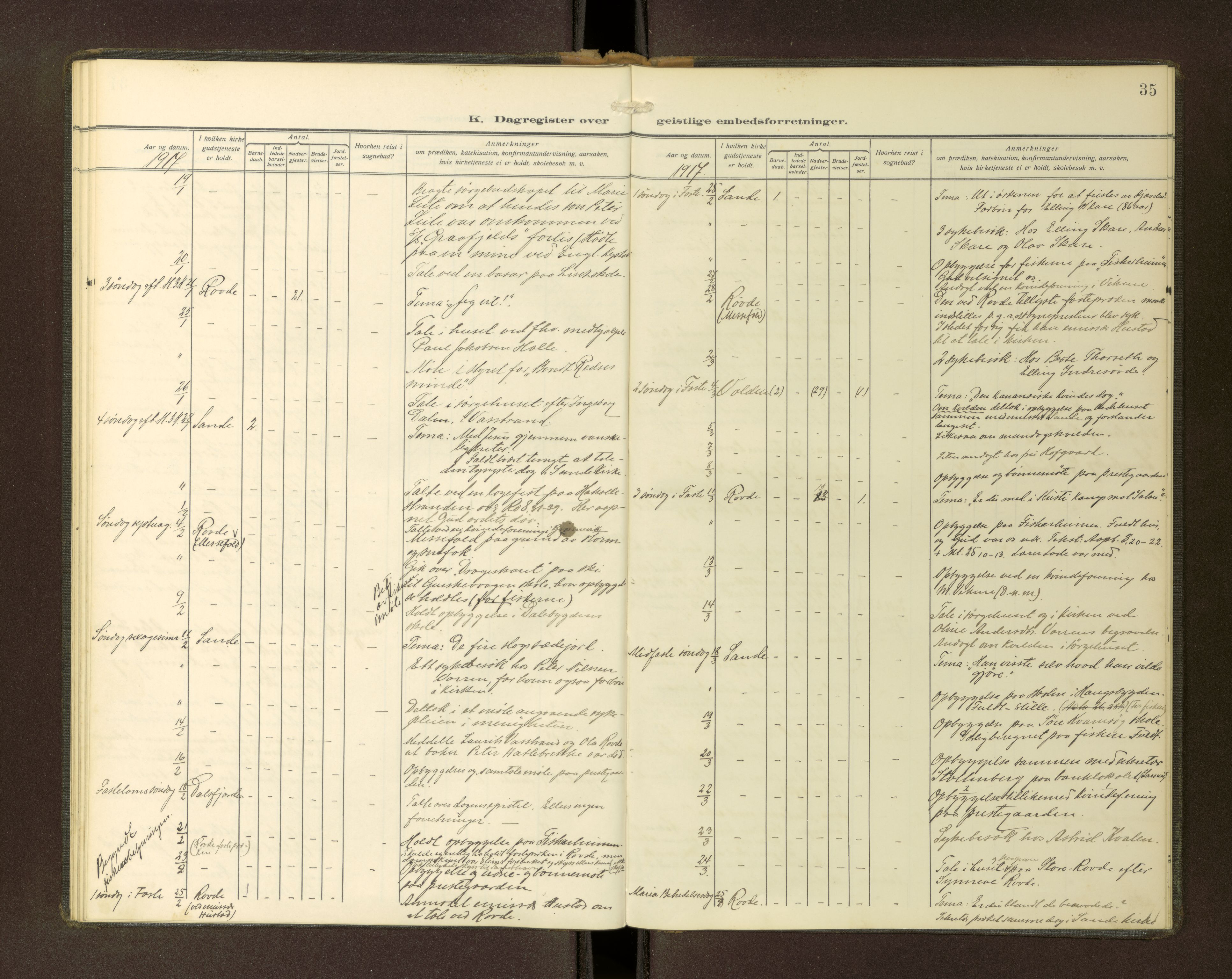 Ministerialprotokoller, klokkerbøker og fødselsregistre - Møre og Romsdal, AV/SAT-A-1454/503/L0039: Dagsregister nr. 503---, 1913-1918, s. 35