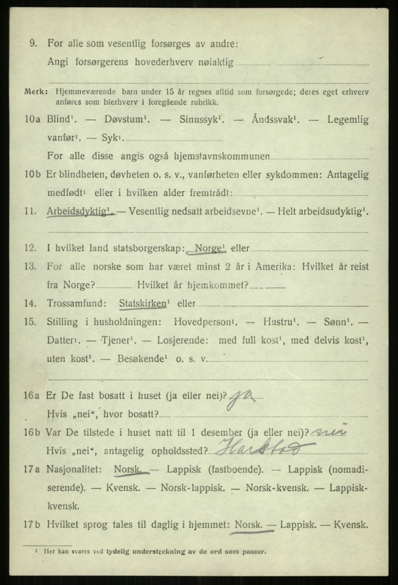 SATØ, Folketelling 1920 for 1931 Lenvik herred, 1920, s. 3777