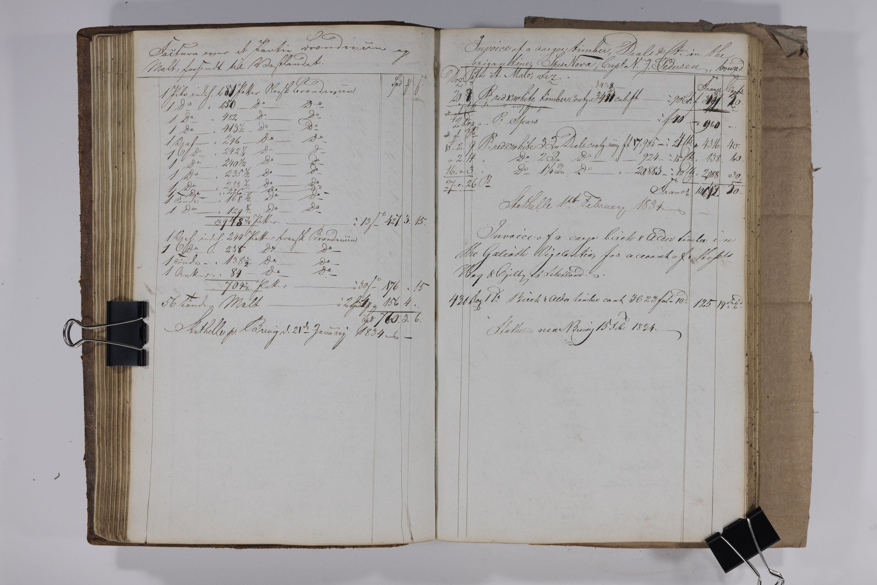 , Priscourant-tømmerpriser, 1834-38, 1834-1838, s. 103
