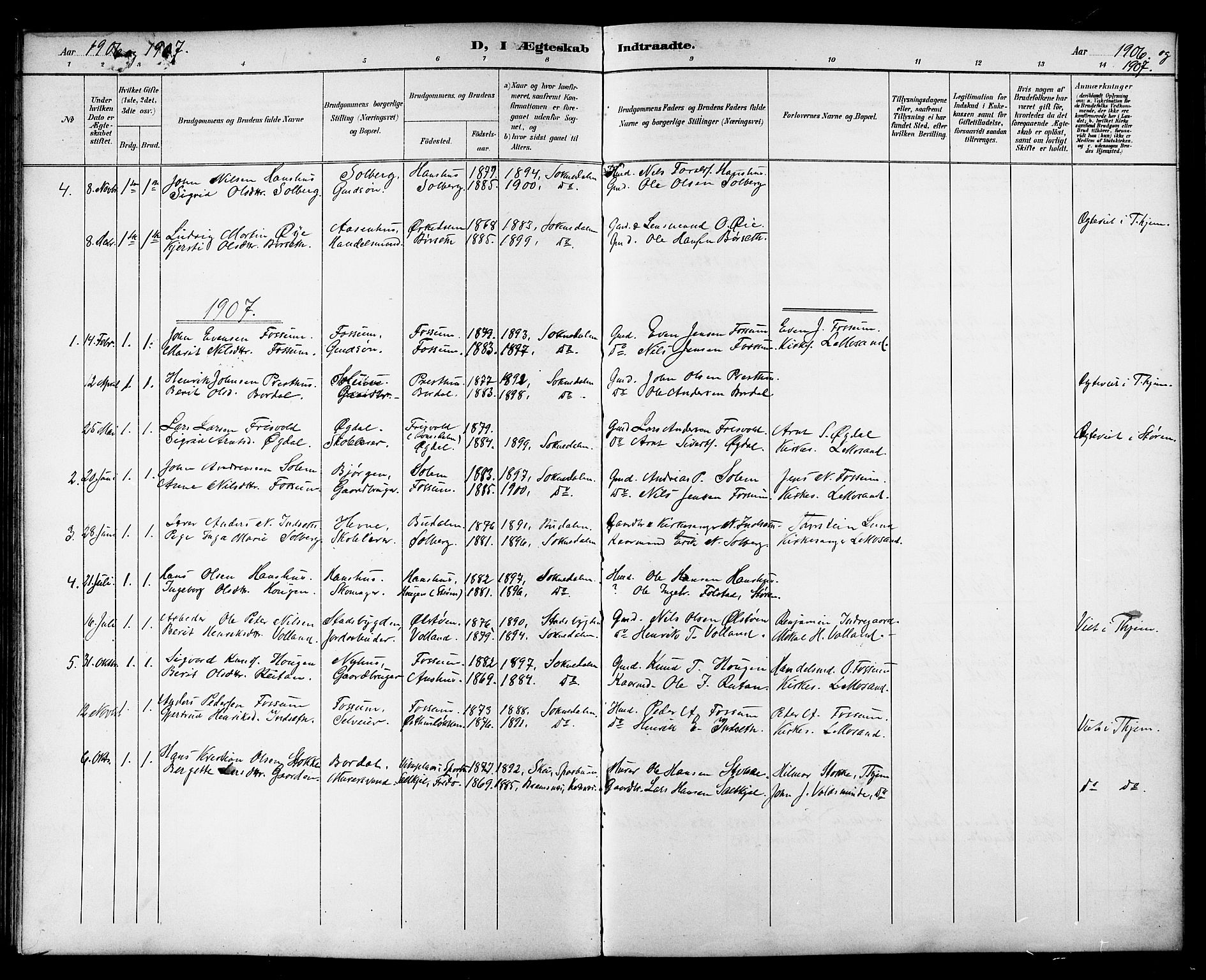 Ministerialprotokoller, klokkerbøker og fødselsregistre - Sør-Trøndelag, SAT/A-1456/689/L1044: Klokkerbok nr. 689C03, 1893-1922