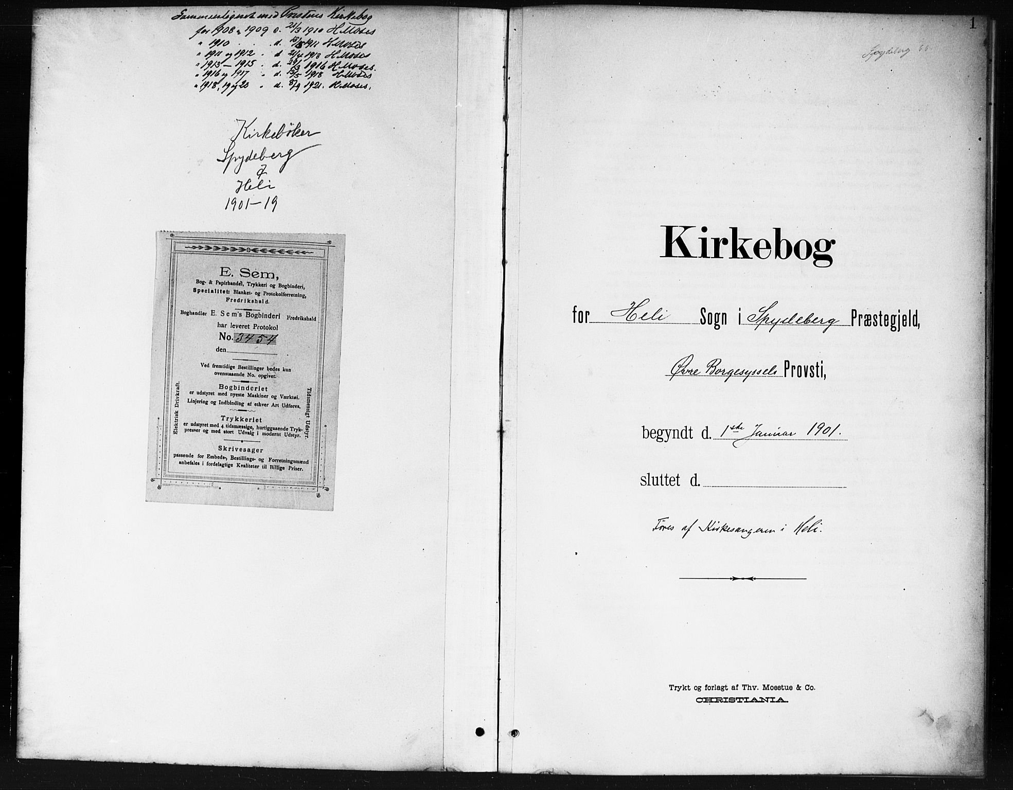 Spydeberg prestekontor Kirkebøker, AV/SAO-A-10924/G/Gc/L0001: Klokkerbok nr. III 1, 1901-1917