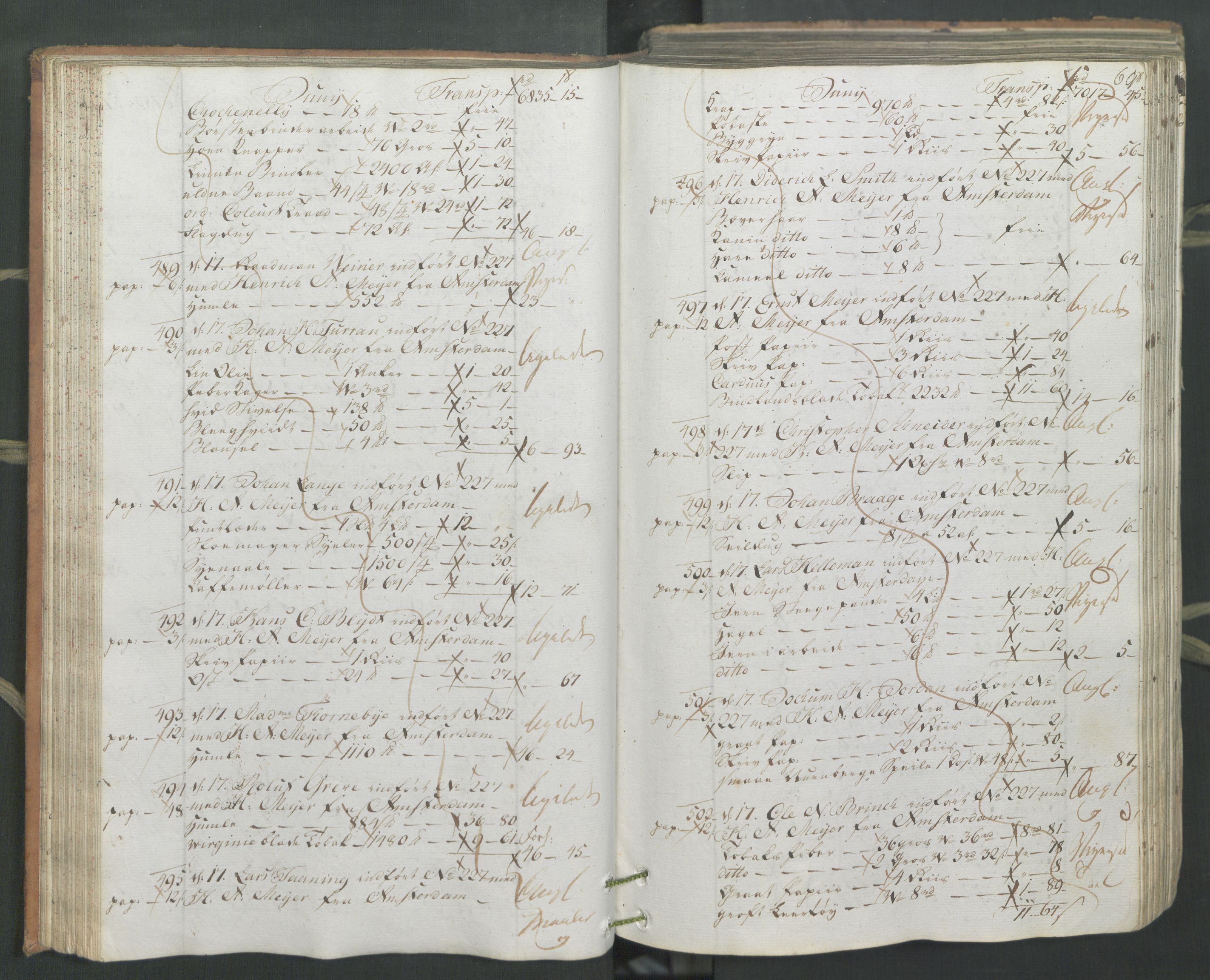 Generaltollkammeret, tollregnskaper, AV/RA-EA-5490/R26/L0222/0001: Tollregnskaper Bergen A / Inngående hovedtollbok, 1786, s. 59b-60a
