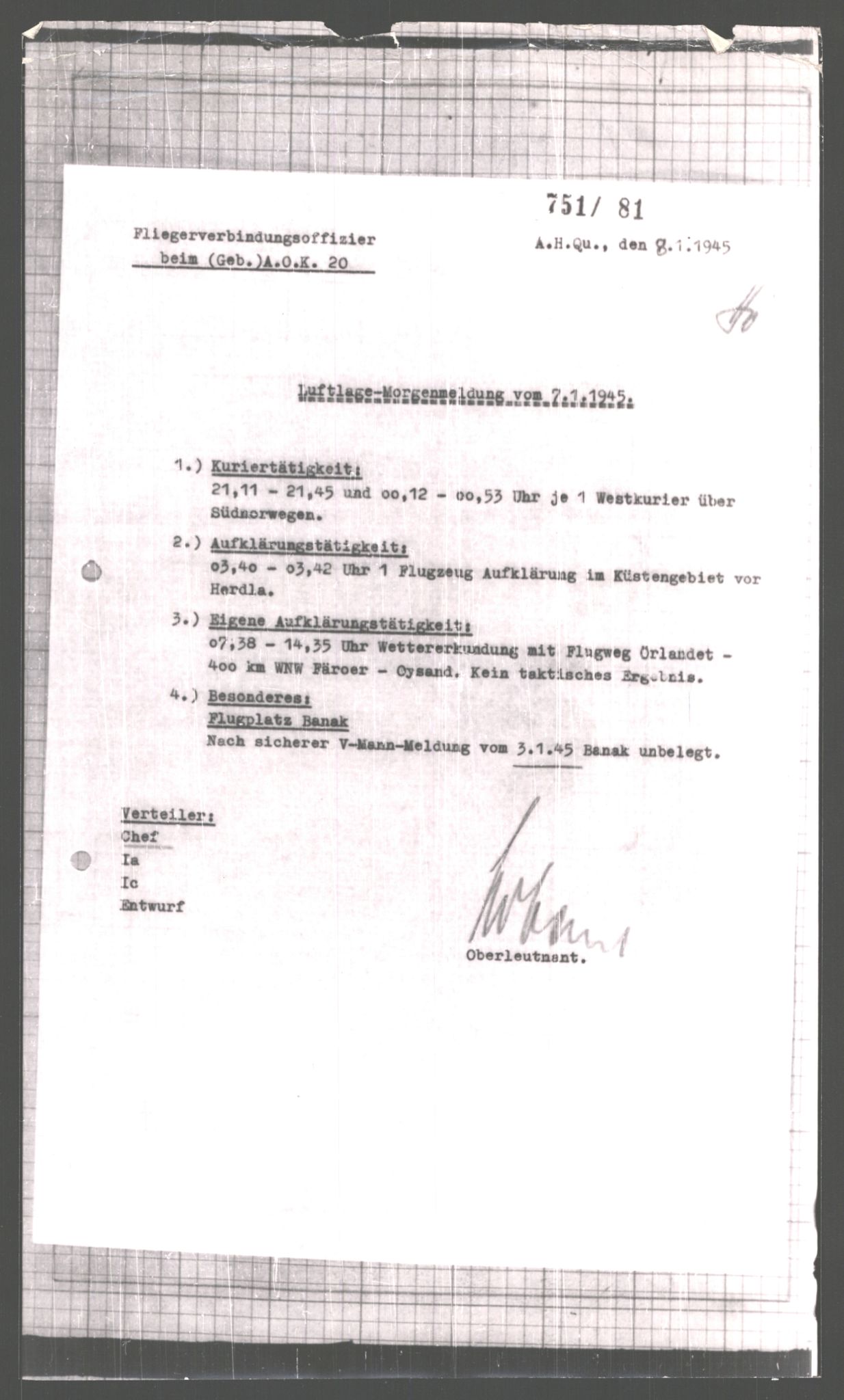 Forsvarets Overkommando. 2 kontor. Arkiv 11.4. Spredte tyske arkivsaker, AV/RA-RAFA-7031/D/Dar/Dara/L0006: Krigsdagbøker for 20. Gebirgs-Armee-Oberkommando (AOK 20), 1945, s. 196