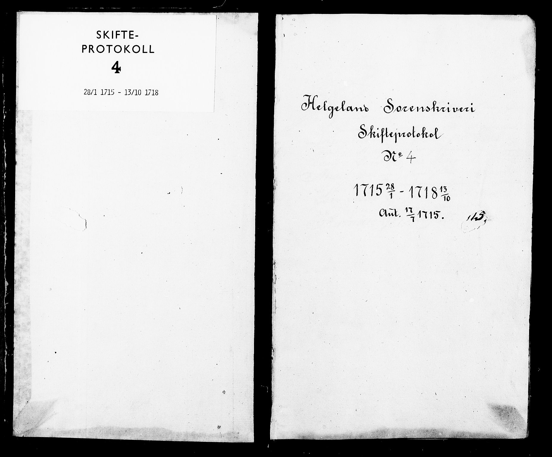 Helgeland sorenskriveri, AV/SAT-A-0004/3/3A/L0004: Skifteprotokoll 4, 1715-1718