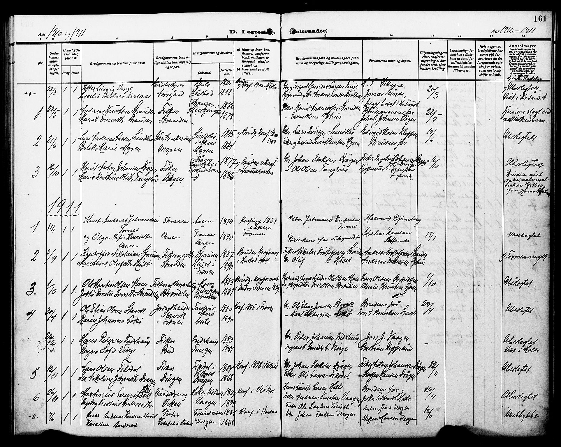 Ministerialprotokoller, klokkerbøker og fødselsregistre - Møre og Romsdal, AV/SAT-A-1454/566/L0774: Klokkerbok nr. 566C03, 1910-1929, s. 161