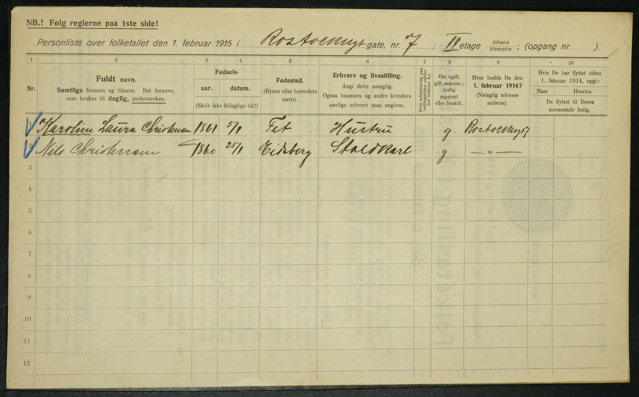 OBA, Kommunal folketelling 1.2.1915 for Kristiania, 1915, s. 84212