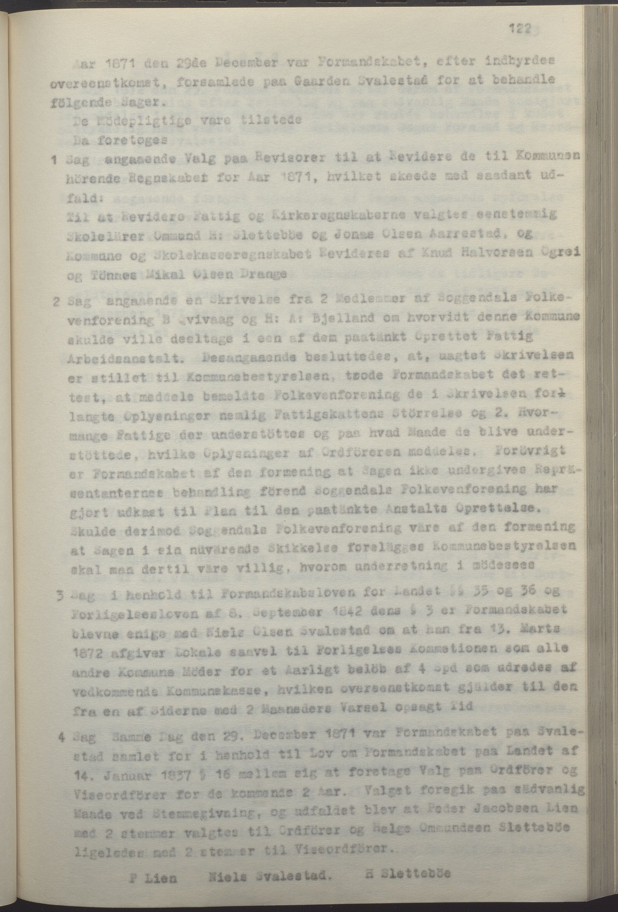 Helleland kommune - Formannskapet, IKAR/K-100479/A/Ab/L0002: Avskrift av møtebok, 1866-1887, s. 122