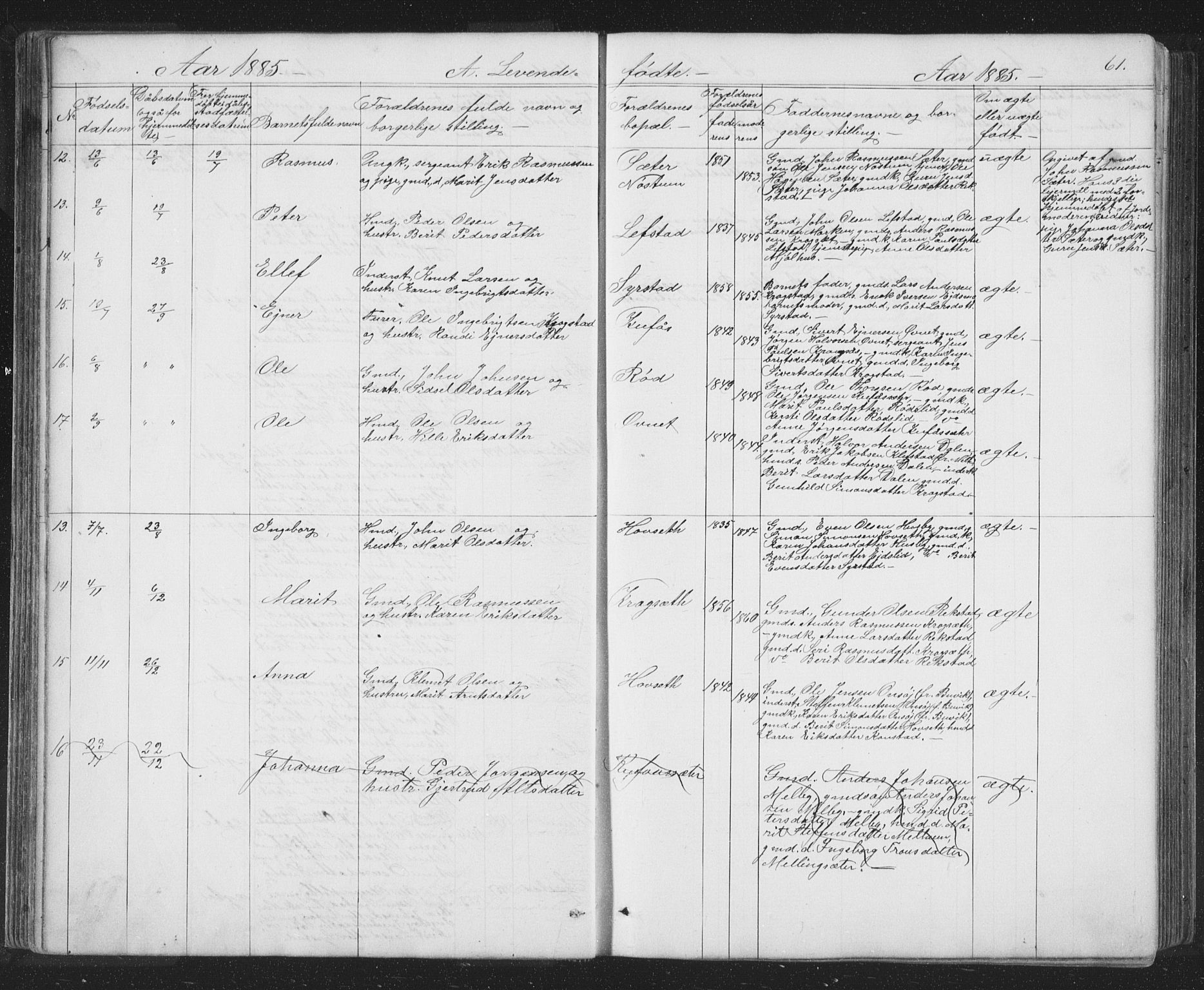 Ministerialprotokoller, klokkerbøker og fødselsregistre - Sør-Trøndelag, AV/SAT-A-1456/667/L0798: Klokkerbok nr. 667C03, 1867-1929, s. 61