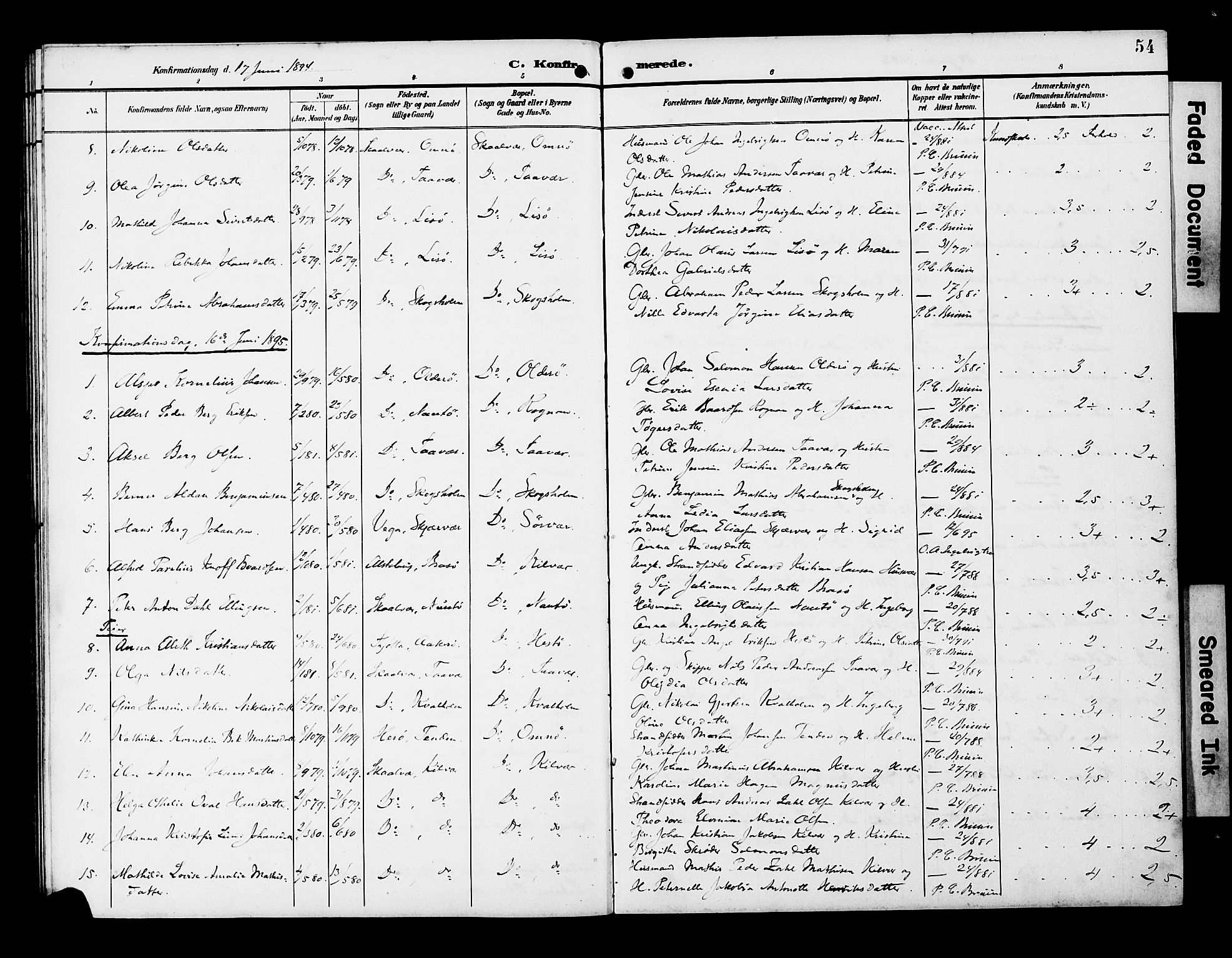 Ministerialprotokoller, klokkerbøker og fødselsregistre - Nordland, AV/SAT-A-1459/818/L0273: Klokkerbok nr. 818C01, 1893-1928, s. 54