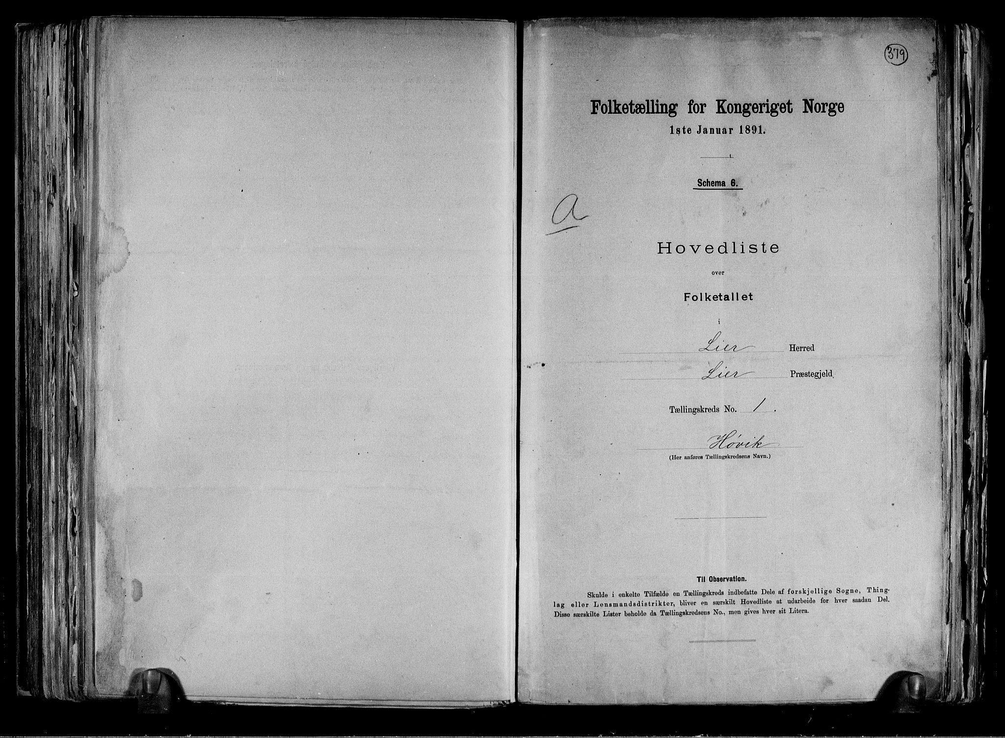 RA, Folketelling 1891 for 0626 Lier herred, 1891, s. 4