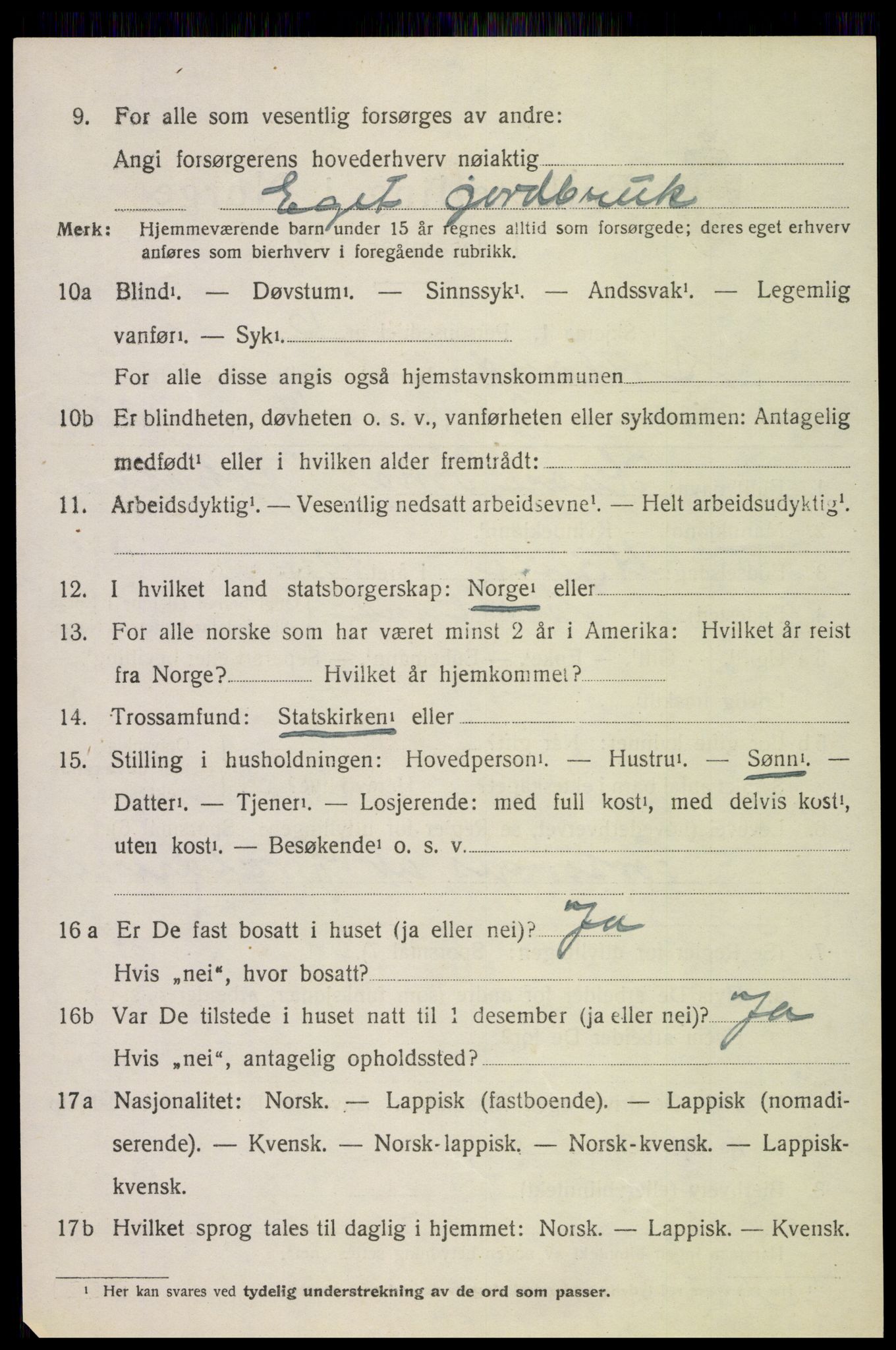 SAT, Folketelling 1920 for 1870 Sortland herred, 1920, s. 3119