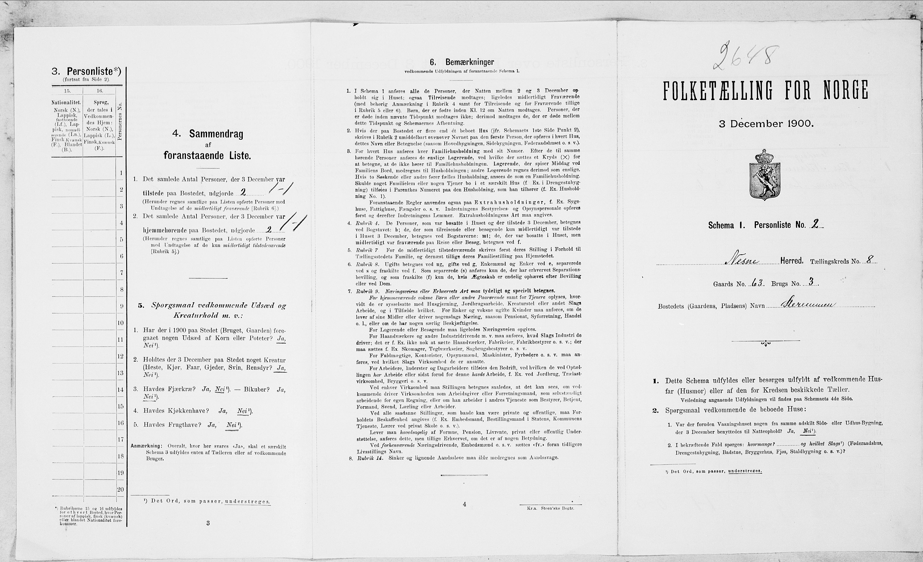 SAT, Folketelling 1900 for 1828 Nesna herred, 1900, s. 674
