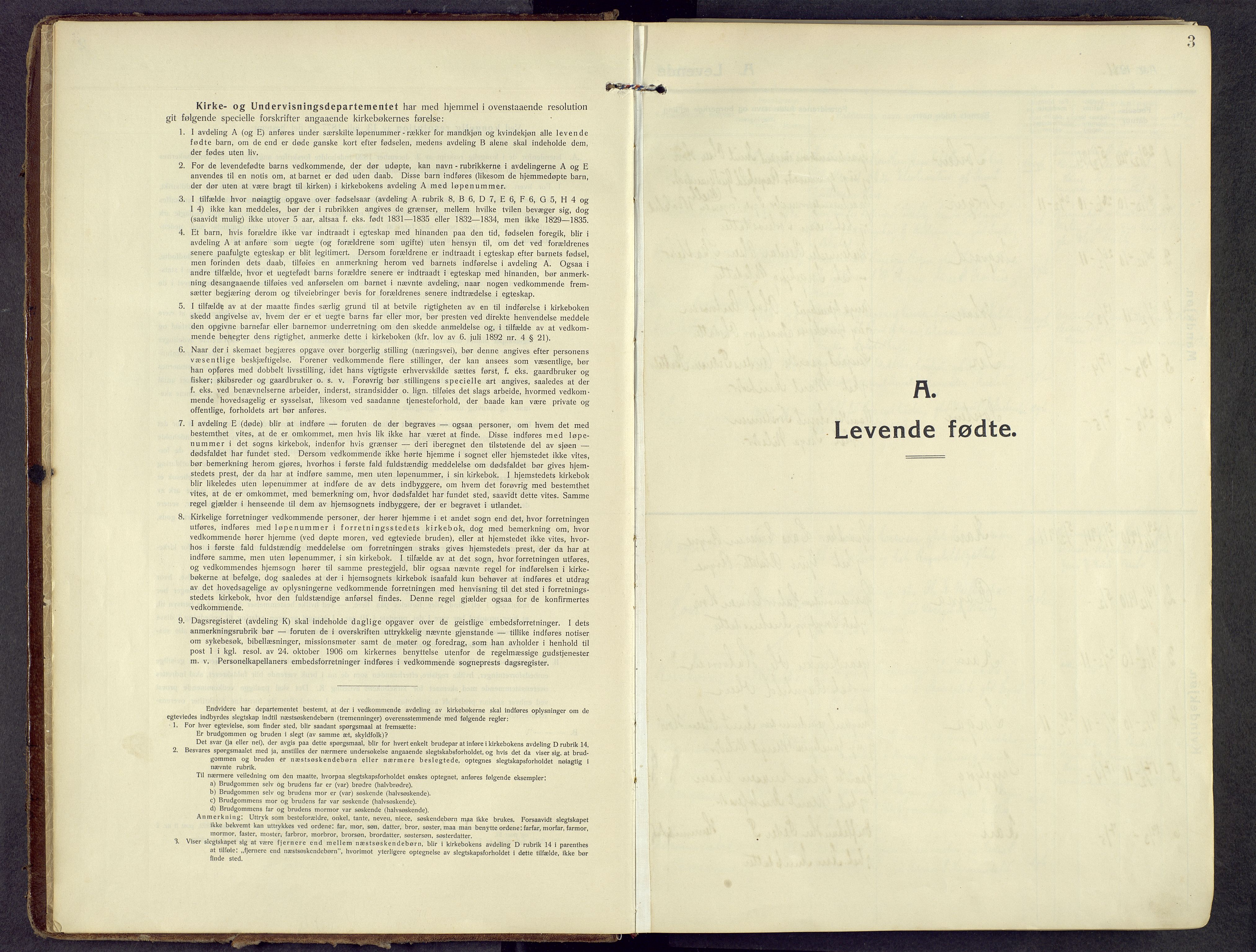 Øystre Slidre prestekontor, SAH/PREST-138/H/Ha/Haa/L0006: Ministerialbok nr. 6, 1911-1931, s. 3