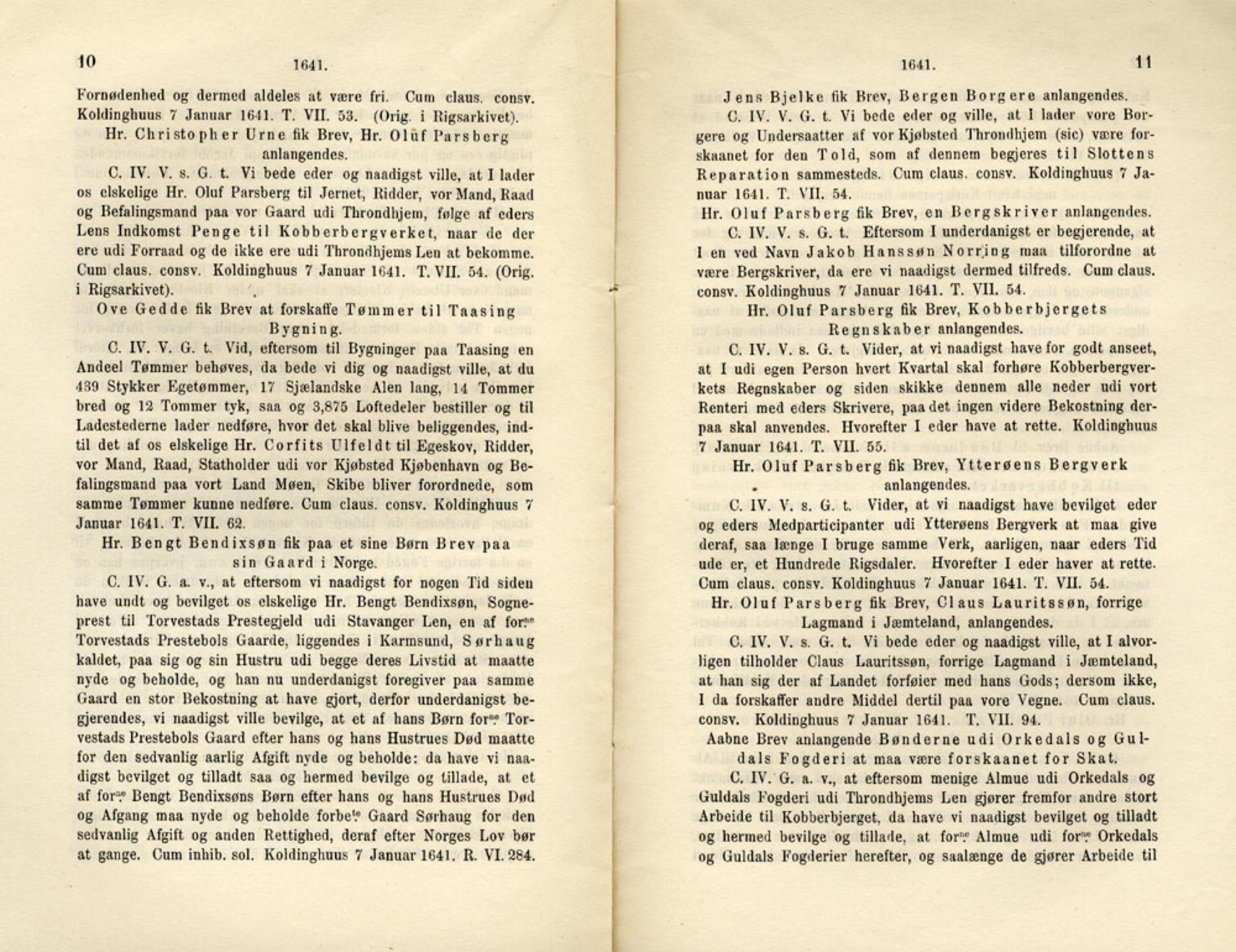 Publikasjoner utgitt av Det Norske Historiske Kildeskriftfond, PUBL/-/-/-: Norske Rigs-Registranter, bind 8, 1641-1648, s. 10-11