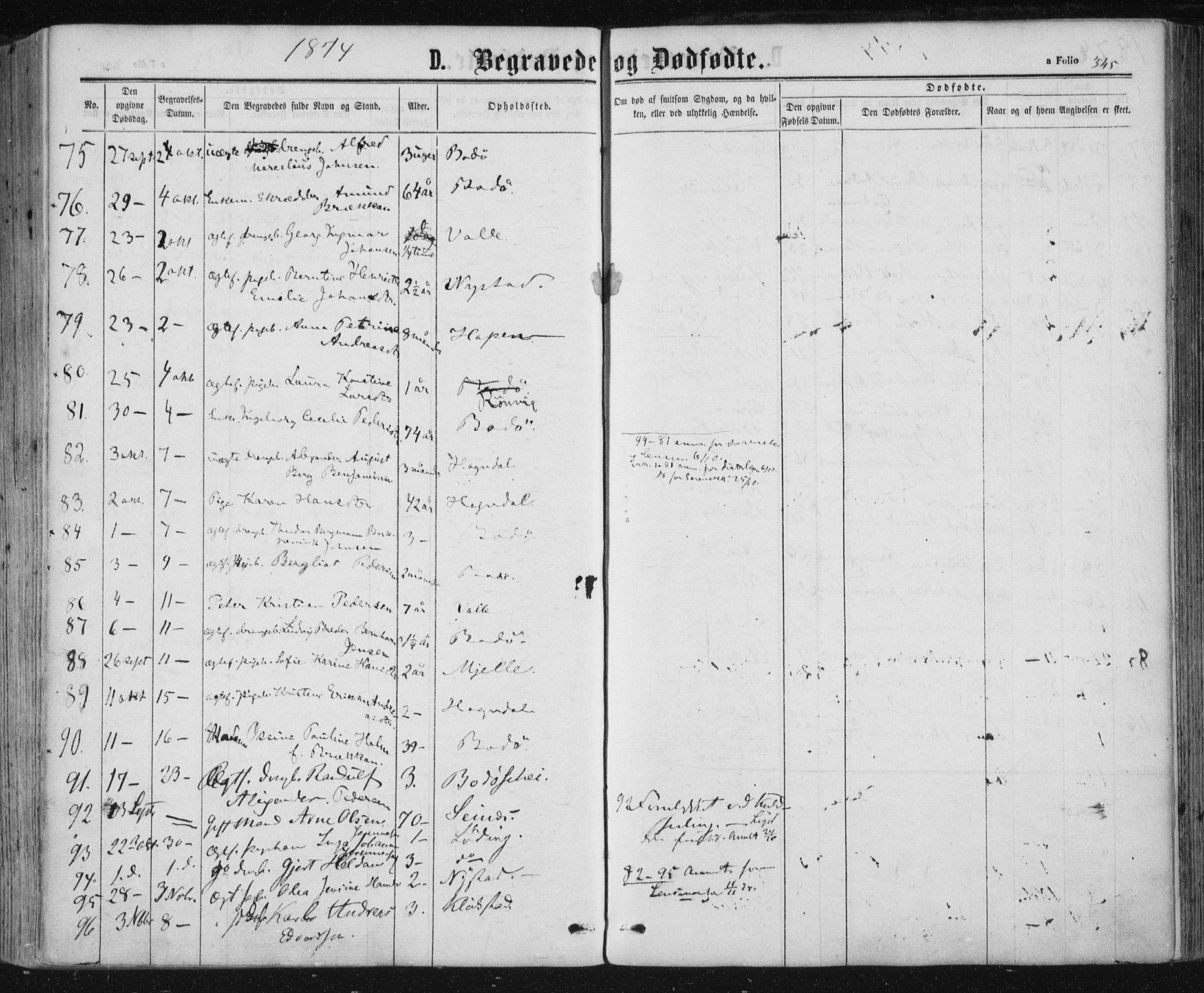 Ministerialprotokoller, klokkerbøker og fødselsregistre - Nordland, SAT/A-1459/801/L0008: Ministerialbok nr. 801A08, 1864-1875, s. 345