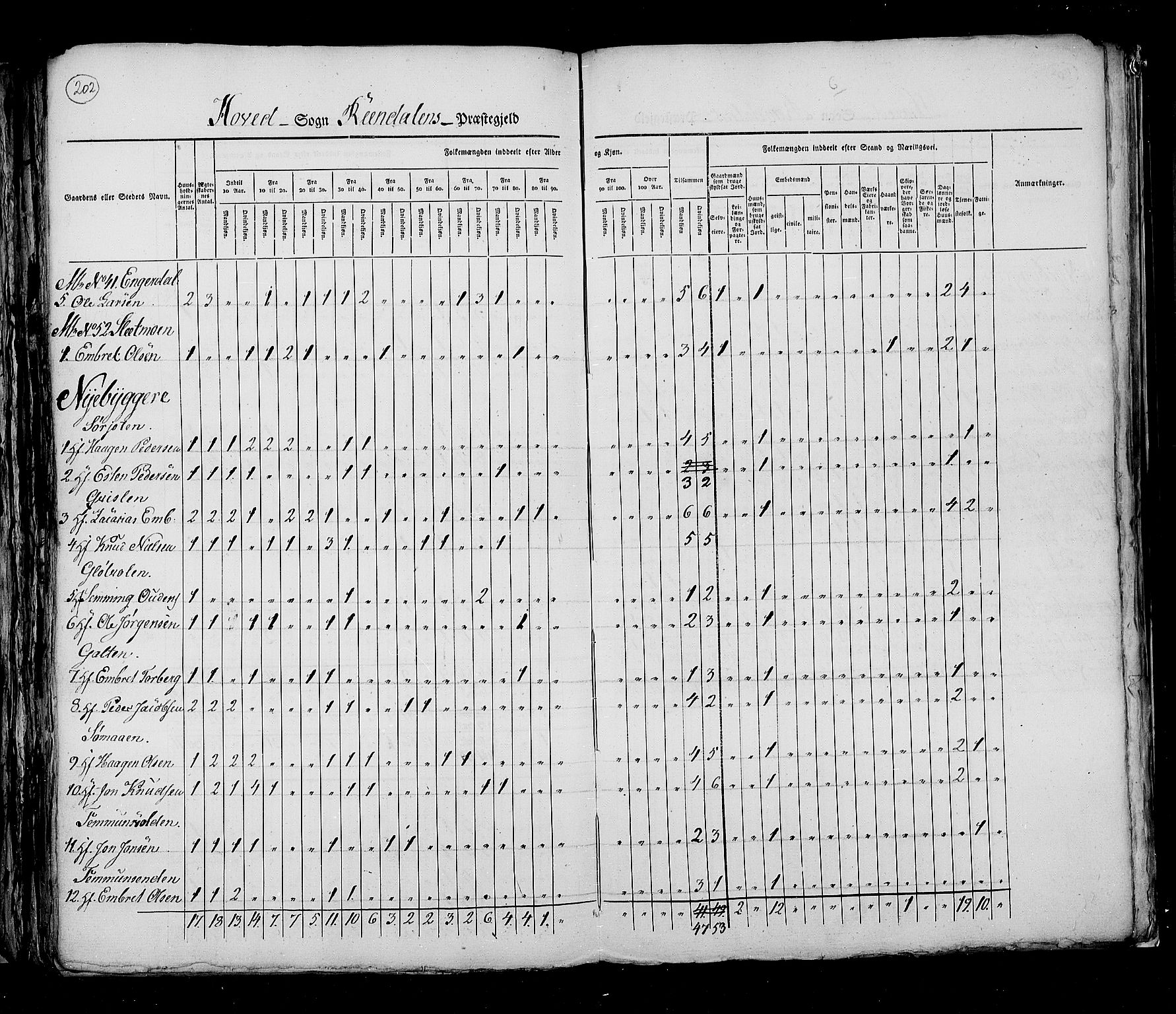 RA, Folketellingen 1825, bind 5: Hedemarken amt, 1825, s. 202